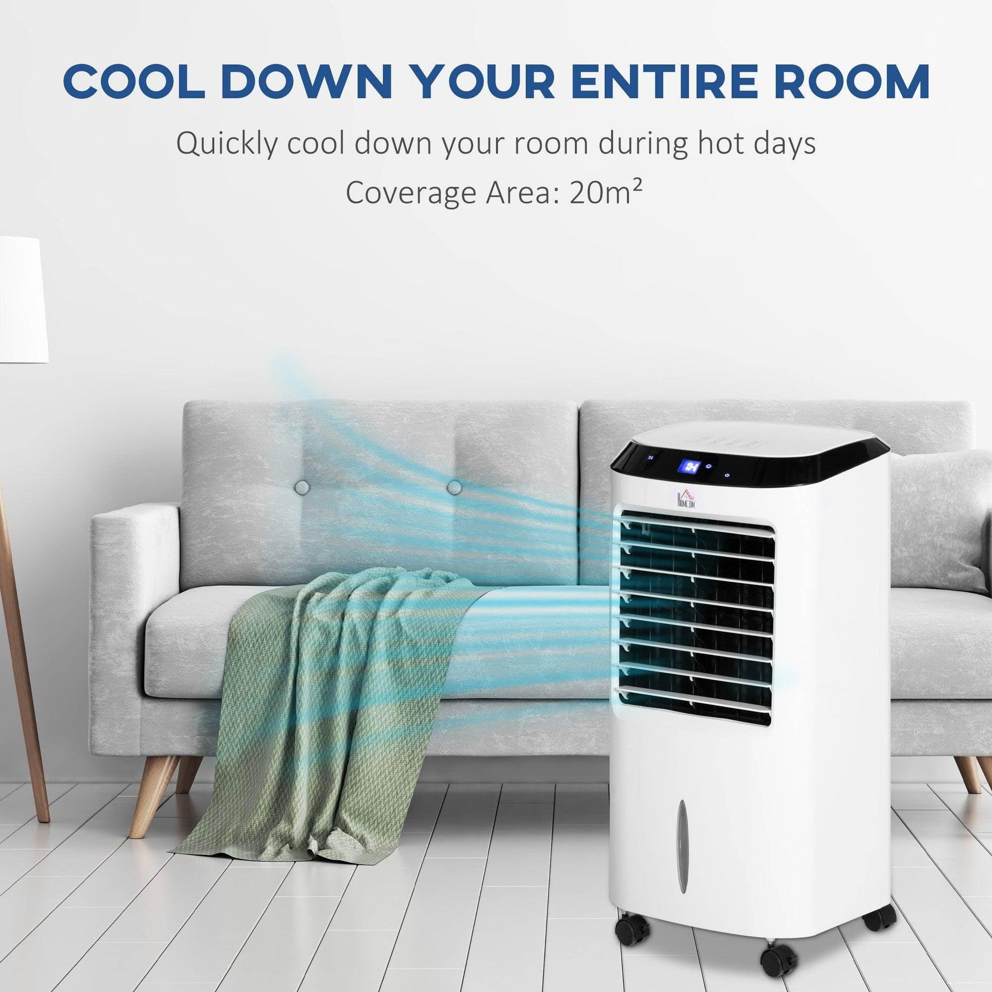 HOMCOM Portable Air Cooler with Remote and Timer - ALL4U RETAILER LTD