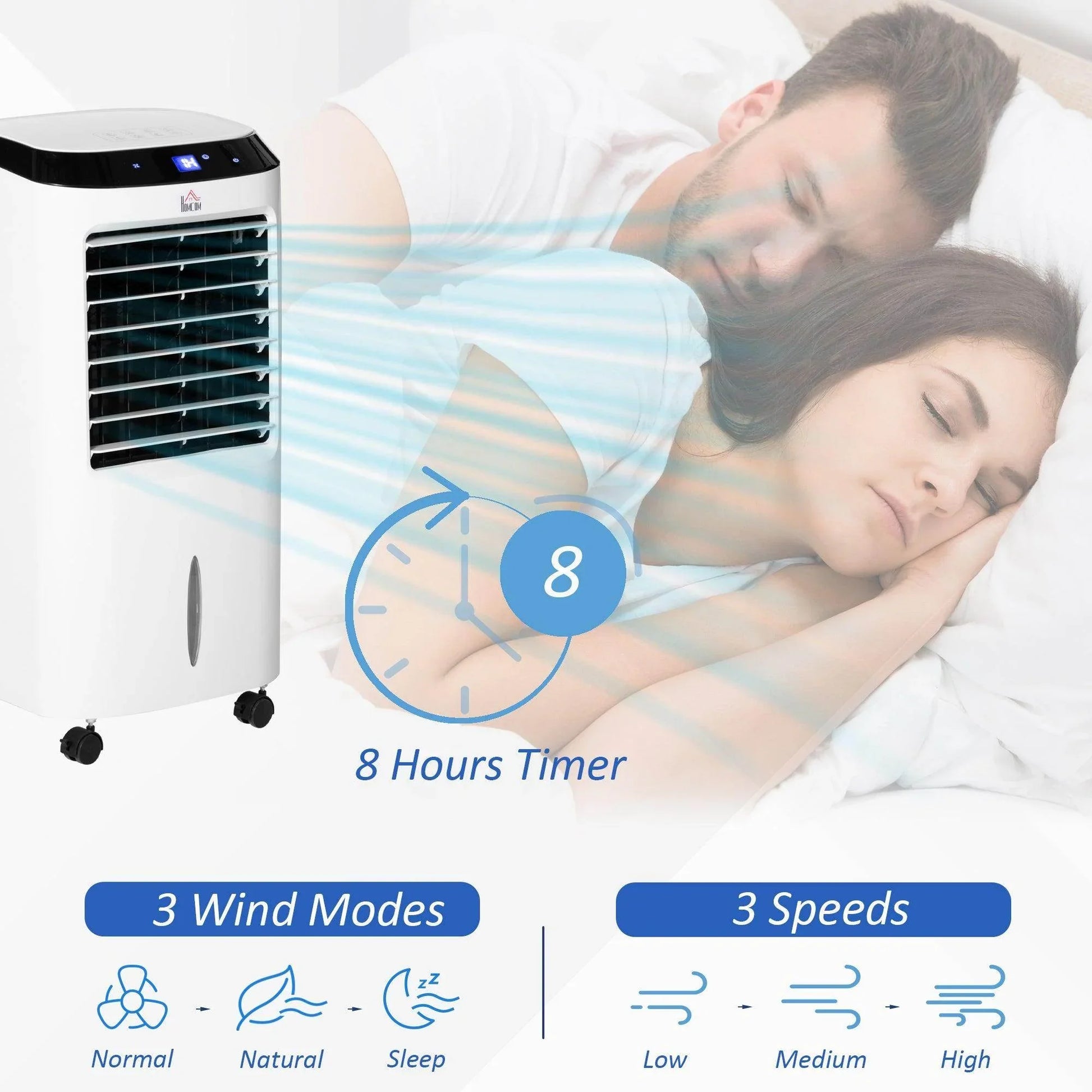 HOMCOM Portable Air Cooler with Remote and Timer - ALL4U RETAILER LTD