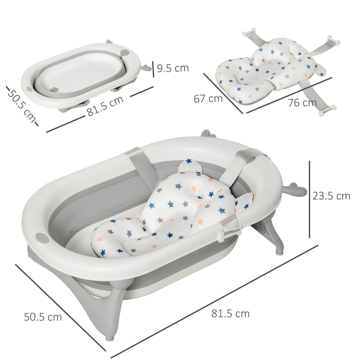 HOMCOM Portable Baby Bathtub - 0-3 Years - ALL4U RETAILER LTD