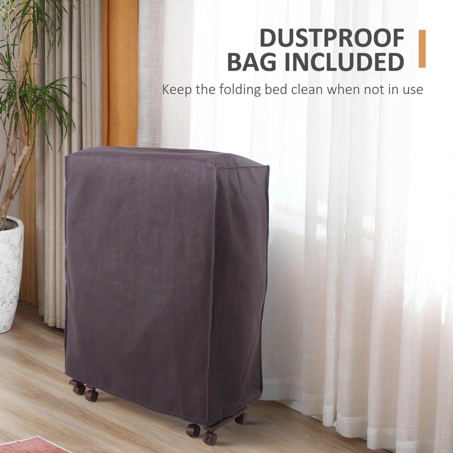 HOMCOM Portable Folding Bed with Adjustable Backrest - ALL4U RETAILER LTD