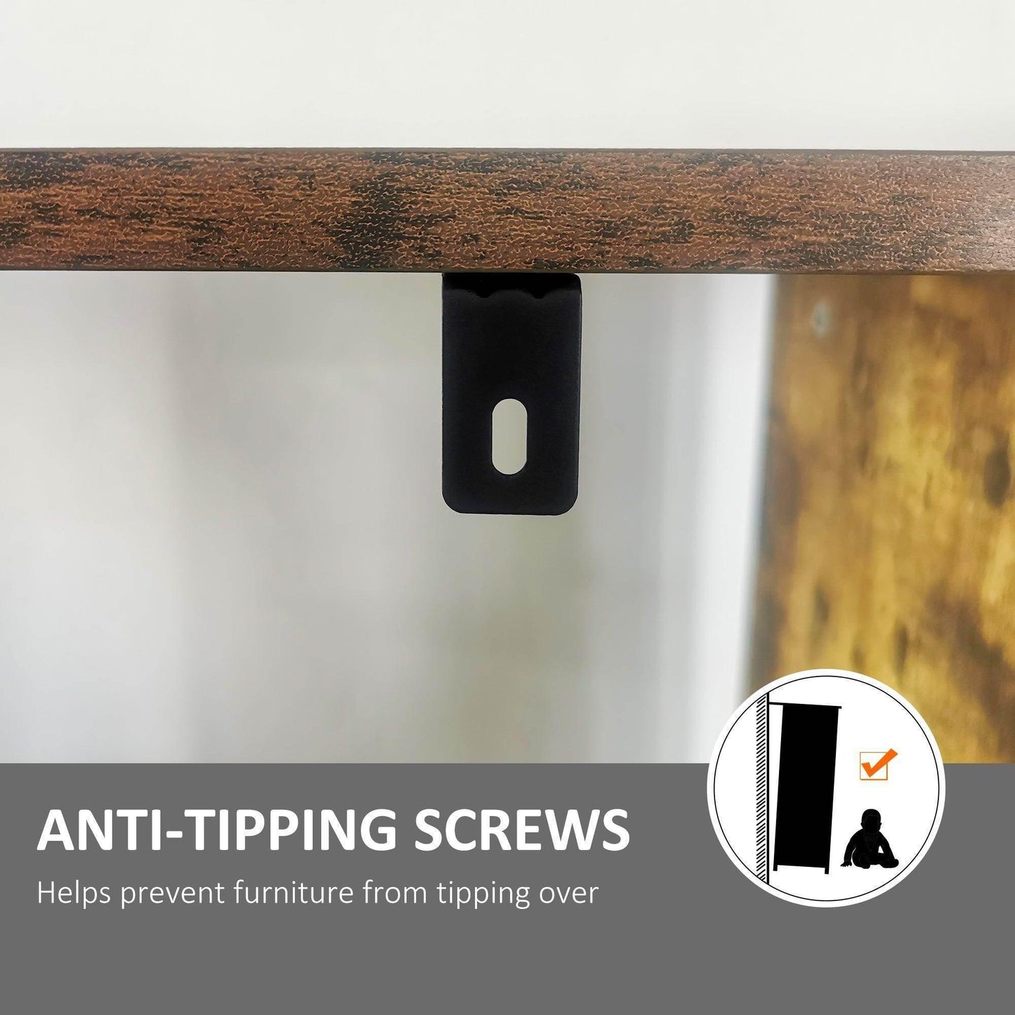 HOMCOM Rustic Brown 5-Tier Metal Rack - ALL4U RETAILER LTD