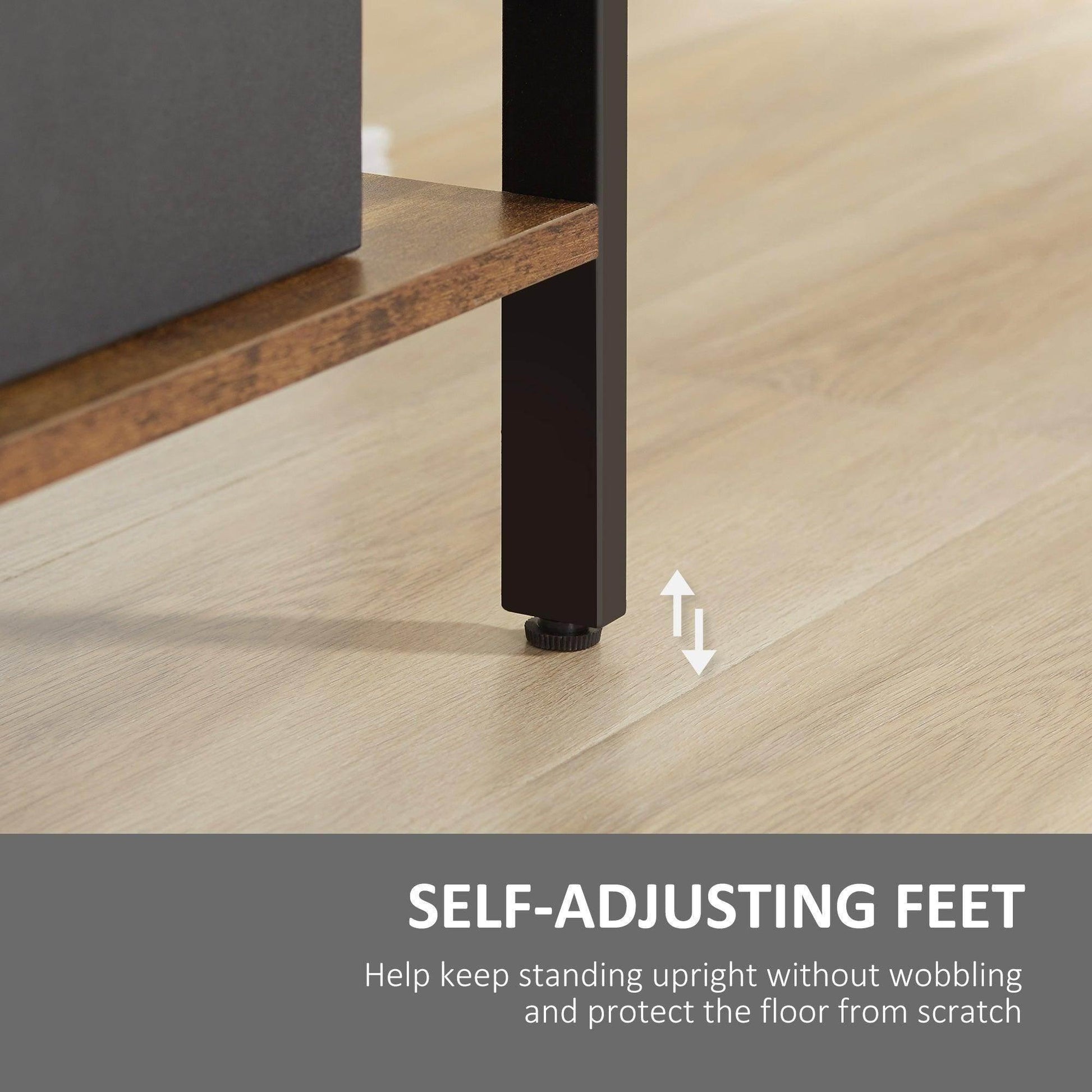 HOMCOM Rustic Brown 5-Tier Metal Rack - ALL4U RETAILER LTD