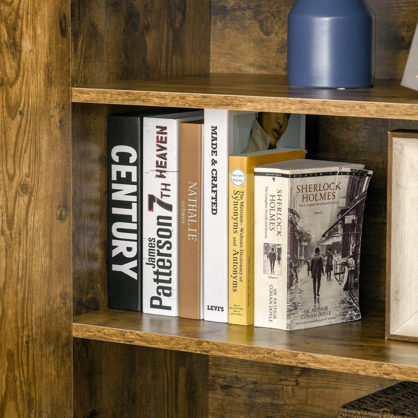 HOMCOM Rustic Wood Tall Cupboard - 4-Door Cabinet - ALL4U RETAILER LTD