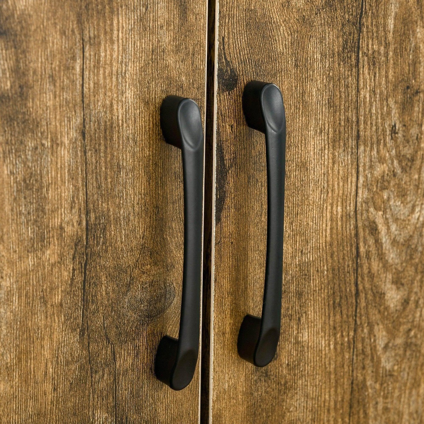 HOMCOM Rustic Wood Tall Cupboard - 4-Door Cabinet - ALL4U RETAILER LTD