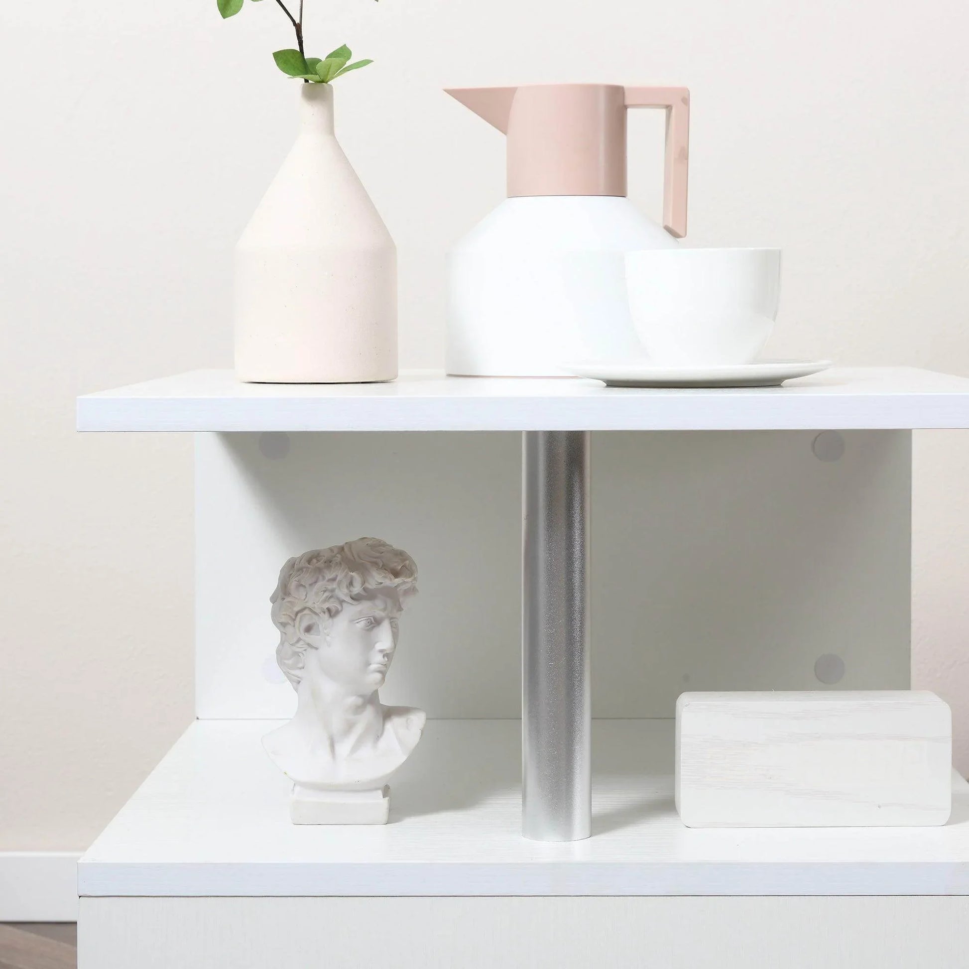 HOMCOM S-shaped Coffee Table - White - ALL4U RETAILER LTD