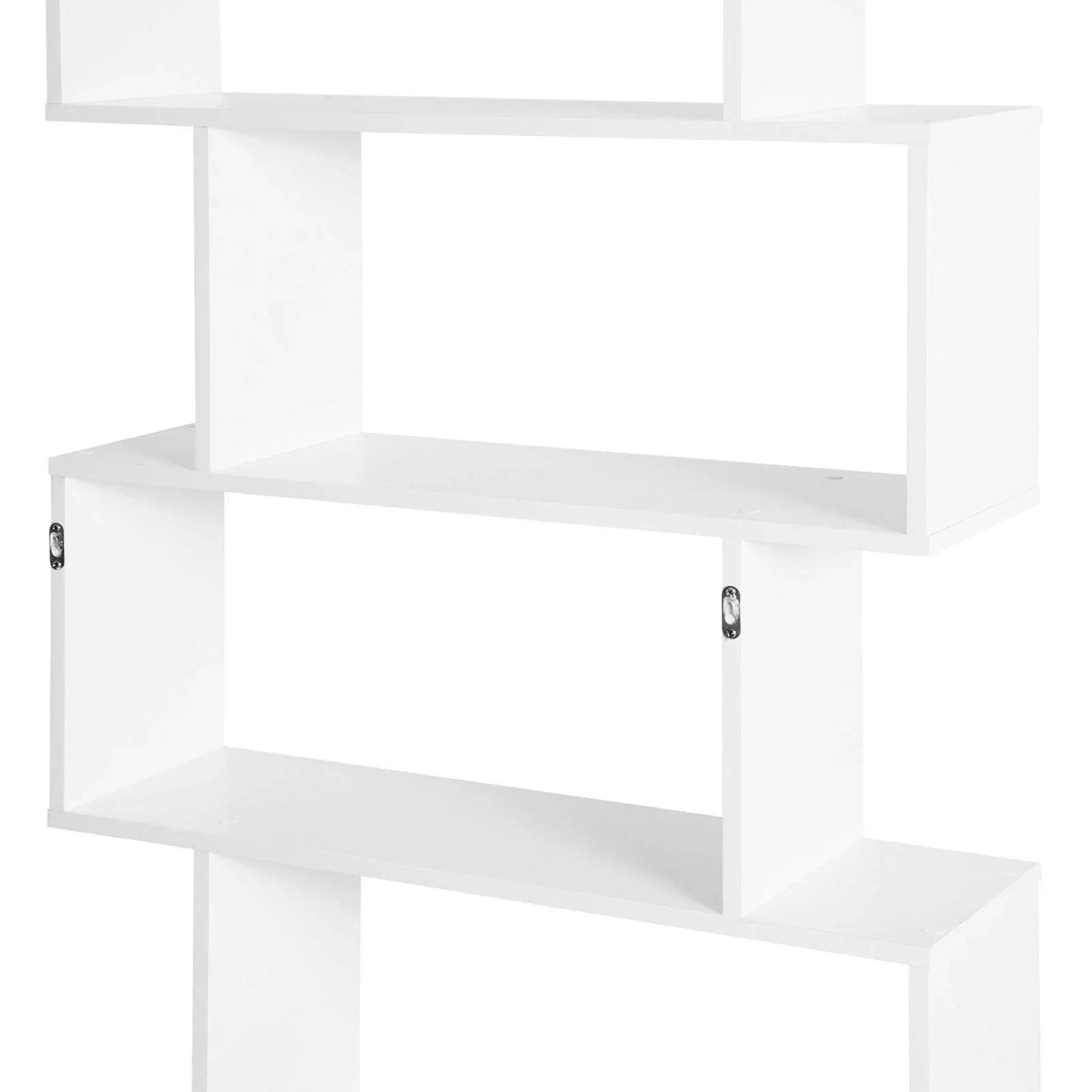 HOMCOM S Shape 6 Shelf Room Divider - White - ALL4U RETAILER LTD