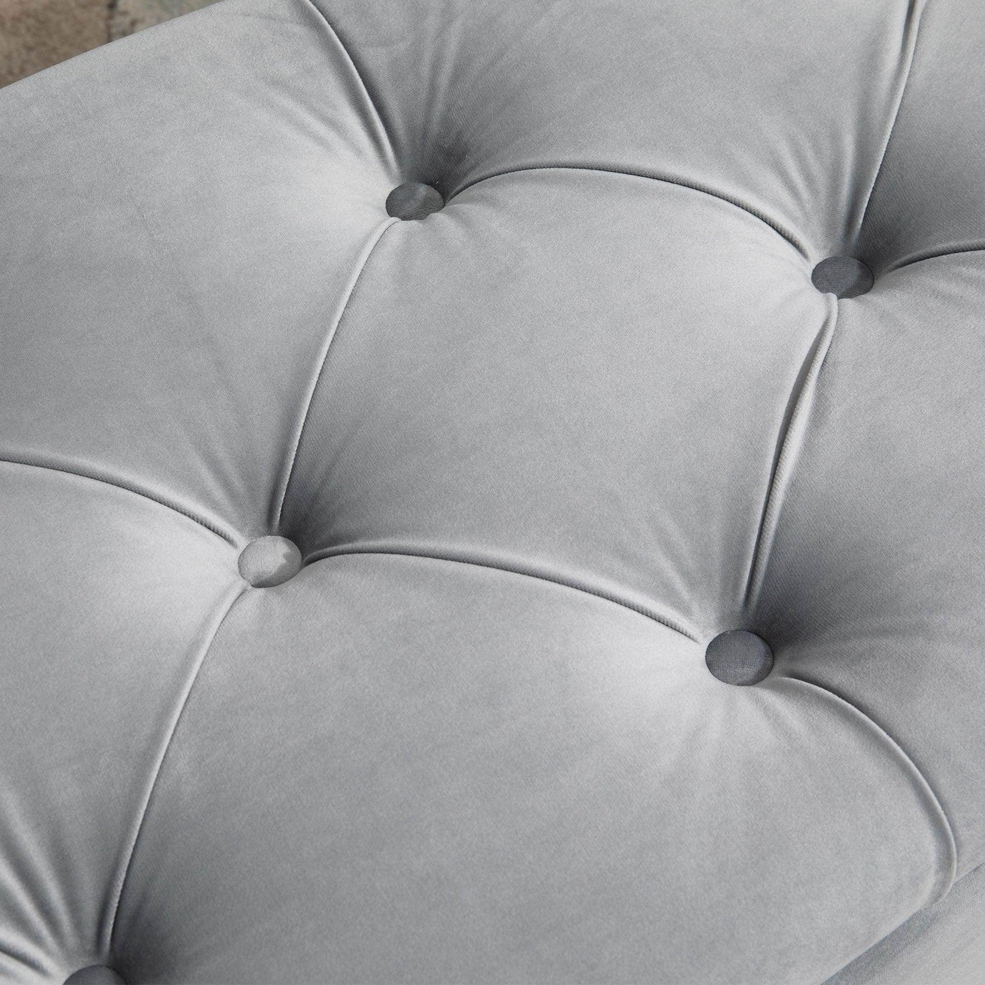 HOMCOM Semi-Circle Storage Ottoman Bench - Grey - ALL4U RETAILER LTD