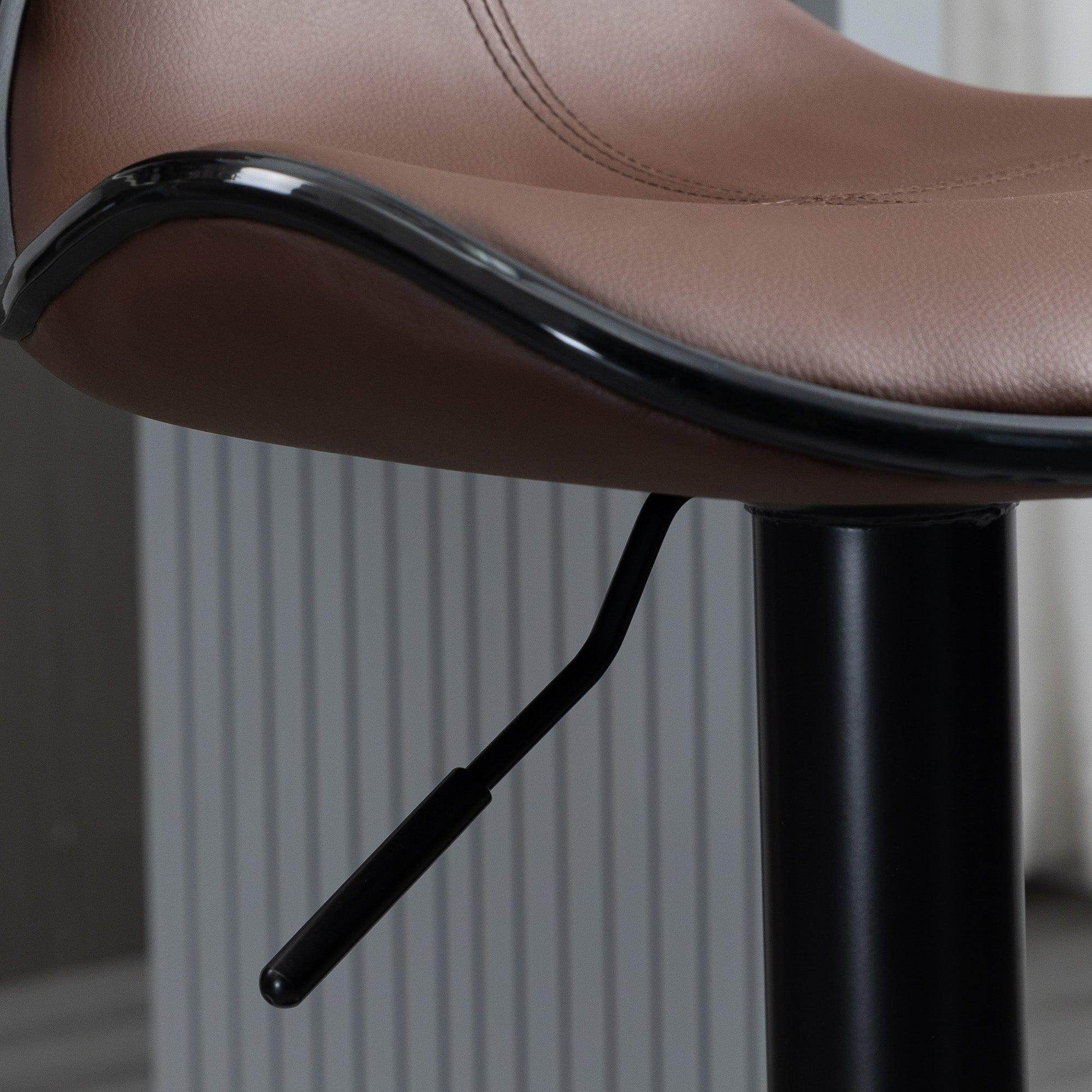 HOMCOM Set of 2 Adjustable Swivel Bar Stools with Footrest and Backrest - ALL4U RETAILER LTD