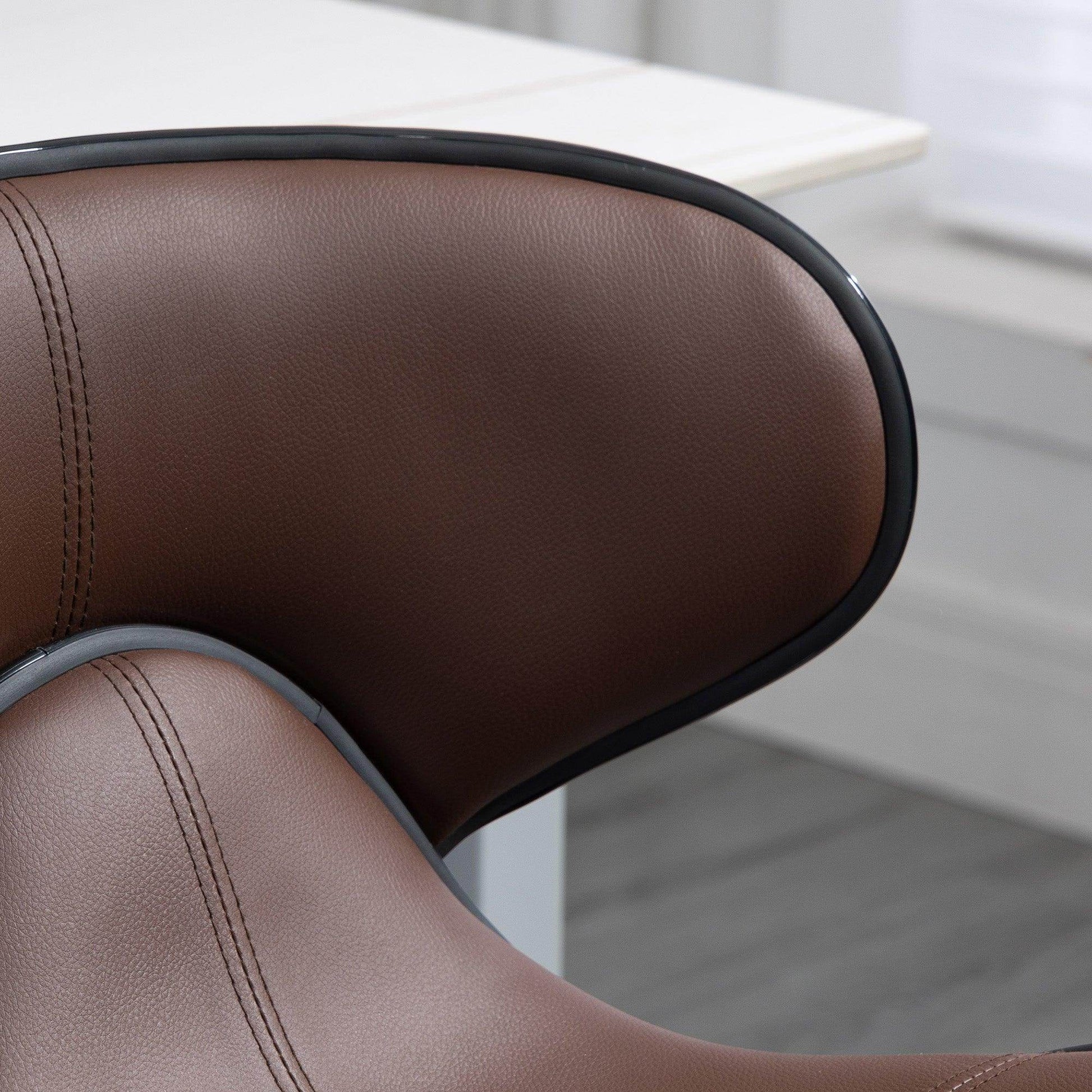 HOMCOM Set of 2 Adjustable Swivel Bar Stools with Footrest and Backrest - ALL4U RETAILER LTD