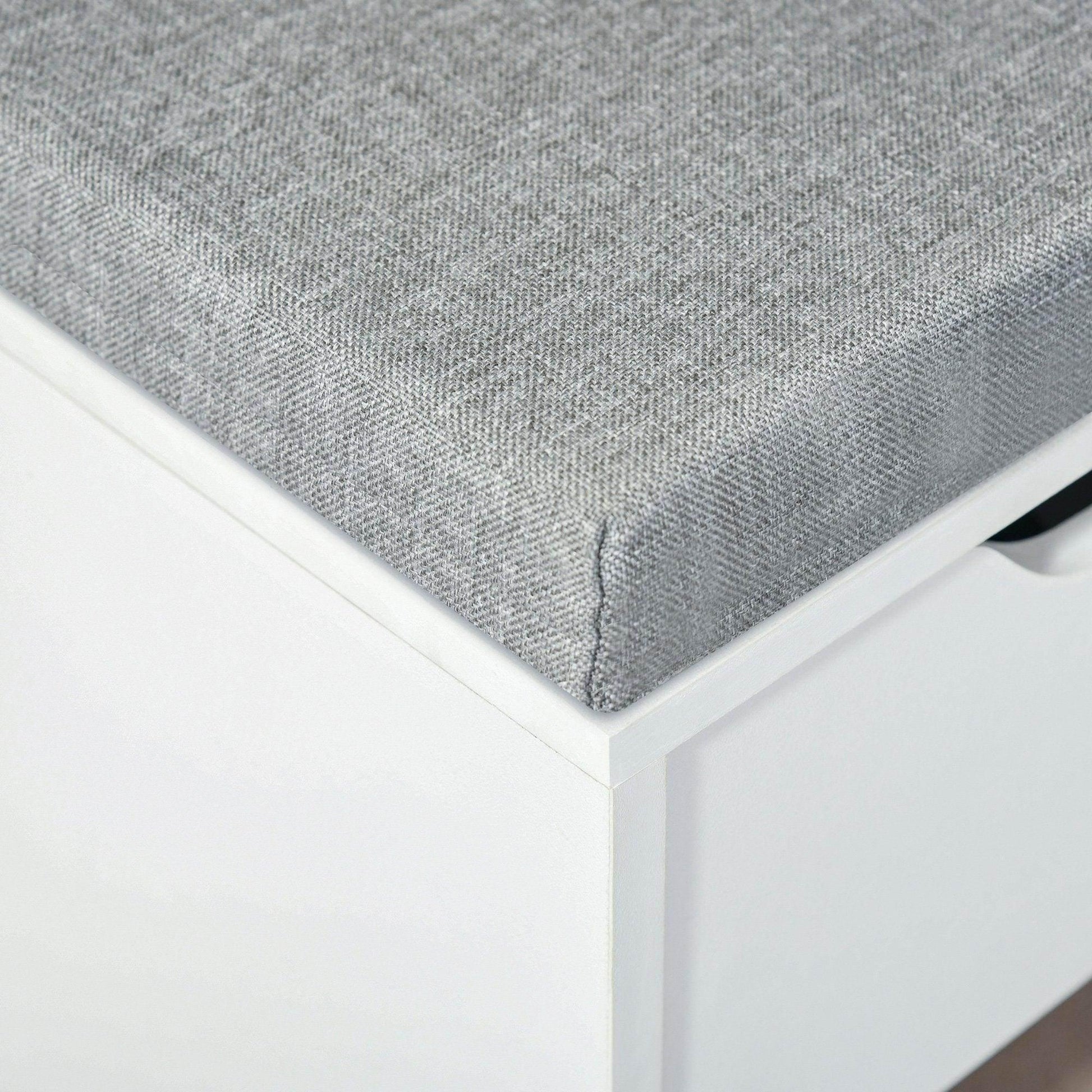 HOMCOM Shoe Bench with Seat Cushion and Storage - ALL4U RETAILER LTD