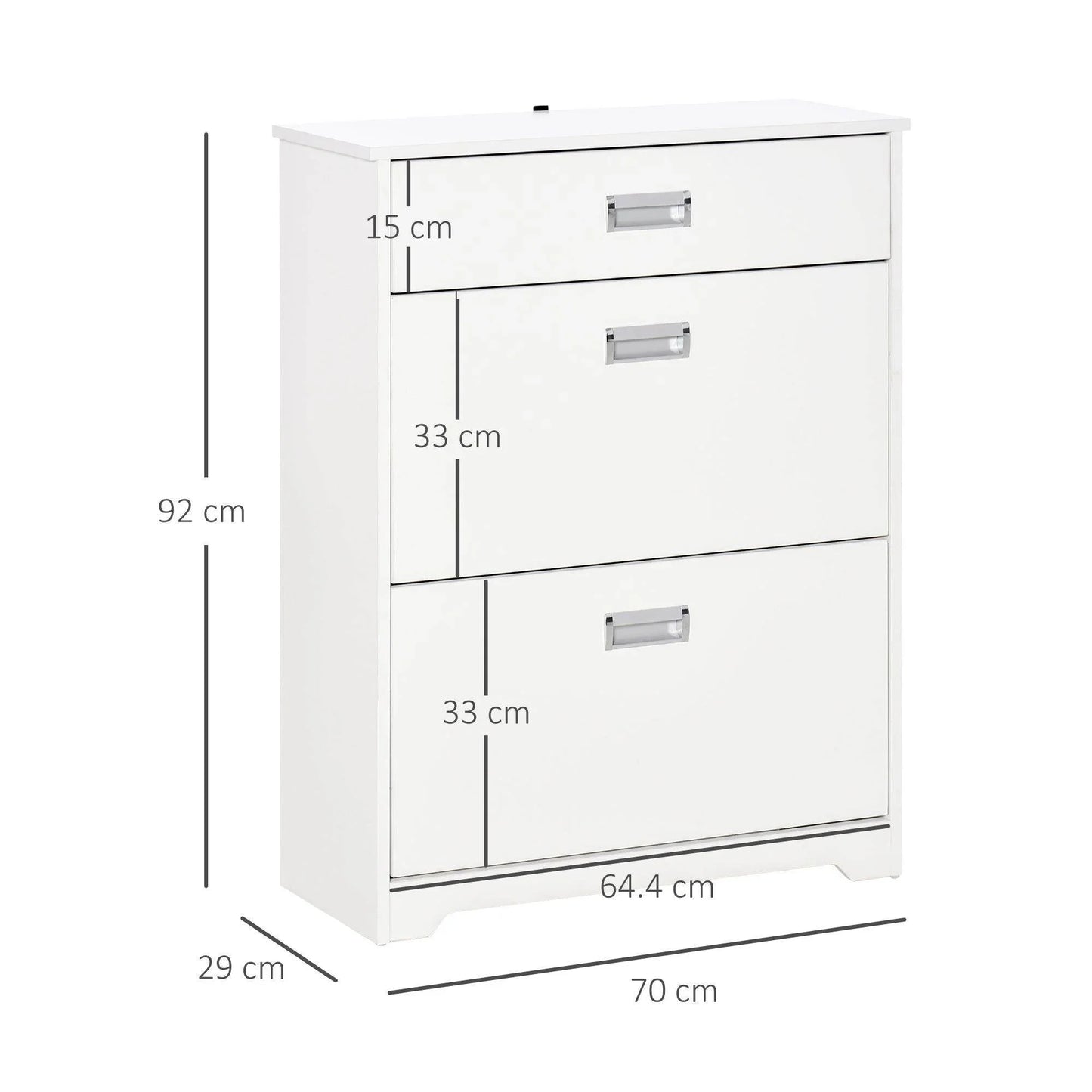 HOMCOM Shoe Cabinet- Space-saving Organiser - ALL4U RETAILER LTD