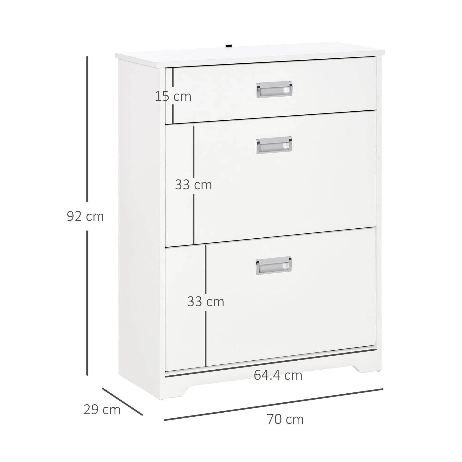 HOMCOM Shoe Cabinet- Space-saving Organiser - ALL4U RETAILER LTD