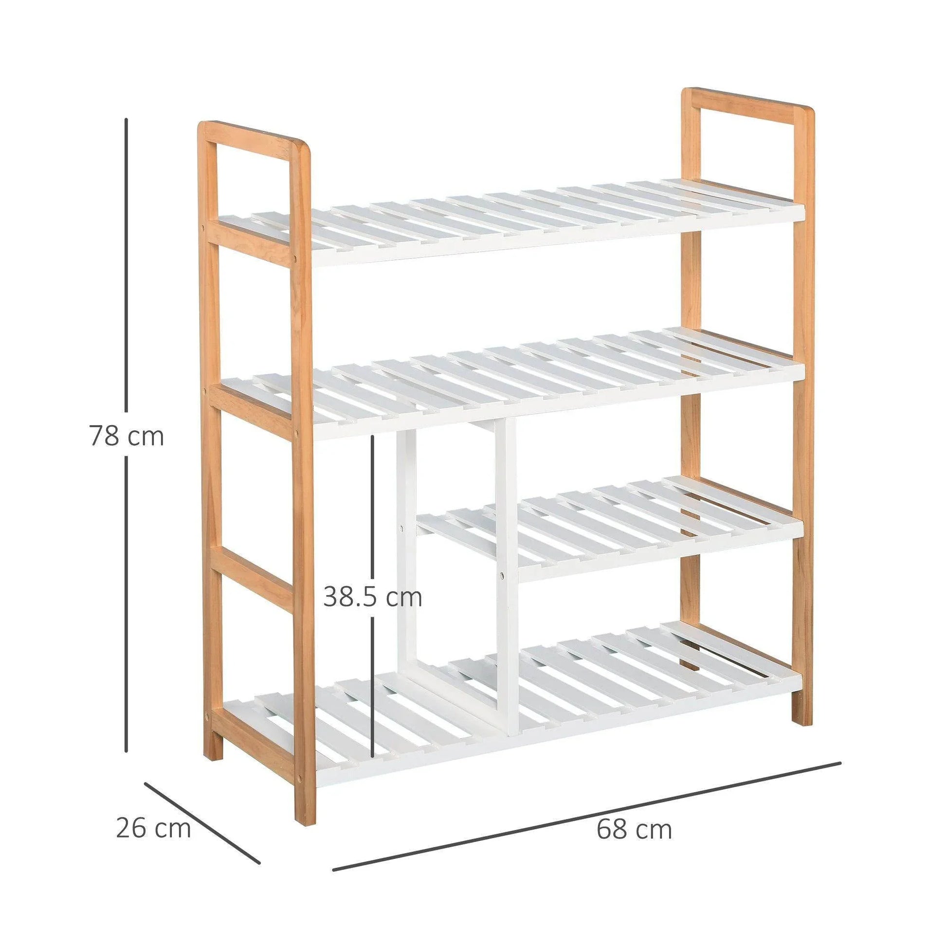 HOMCOM Shoe Rack Organiser - 4 Tiers - ALL4U RETAILER LTD