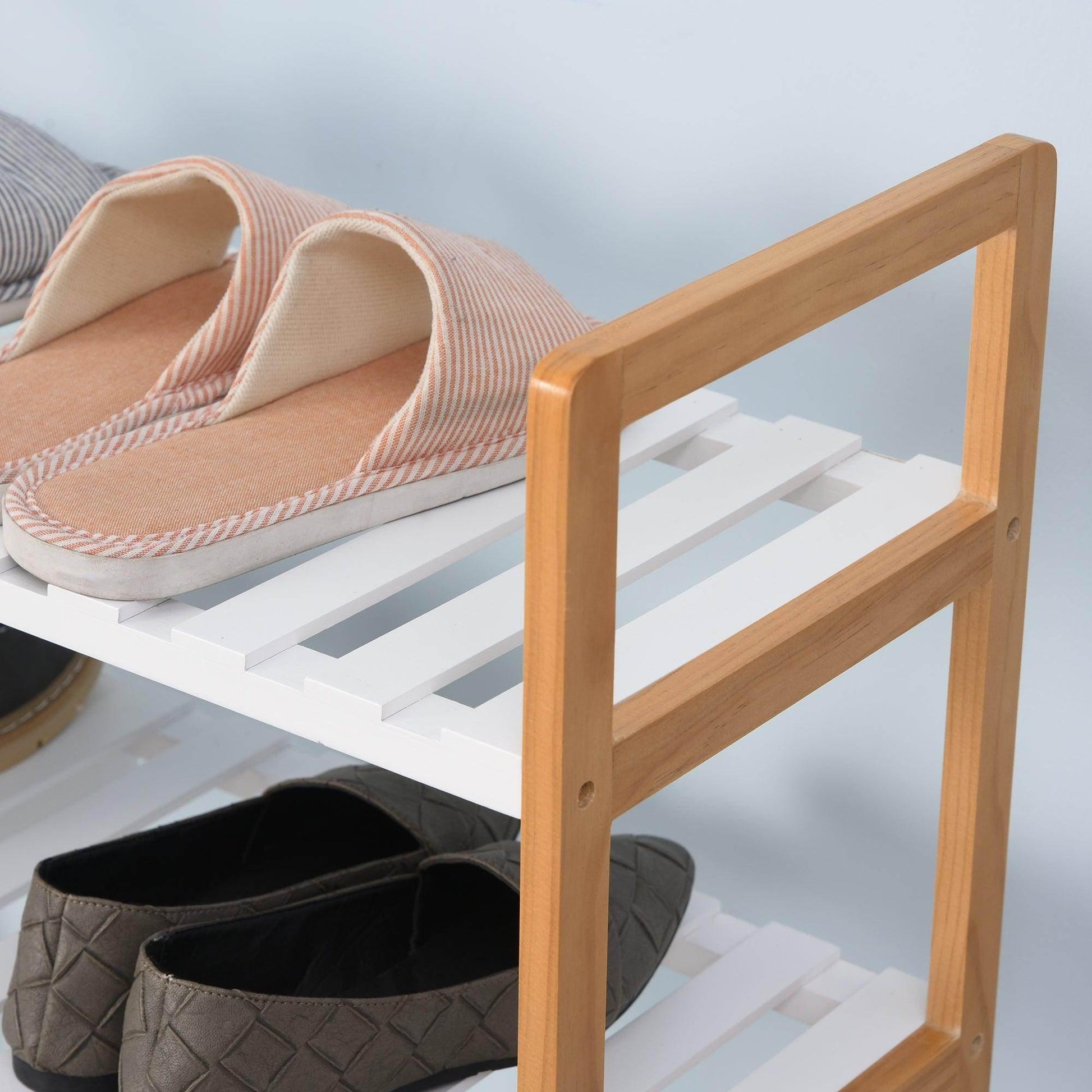 HOMCOM Shoe Rack Organiser - 4 Tiers - ALL4U RETAILER LTD