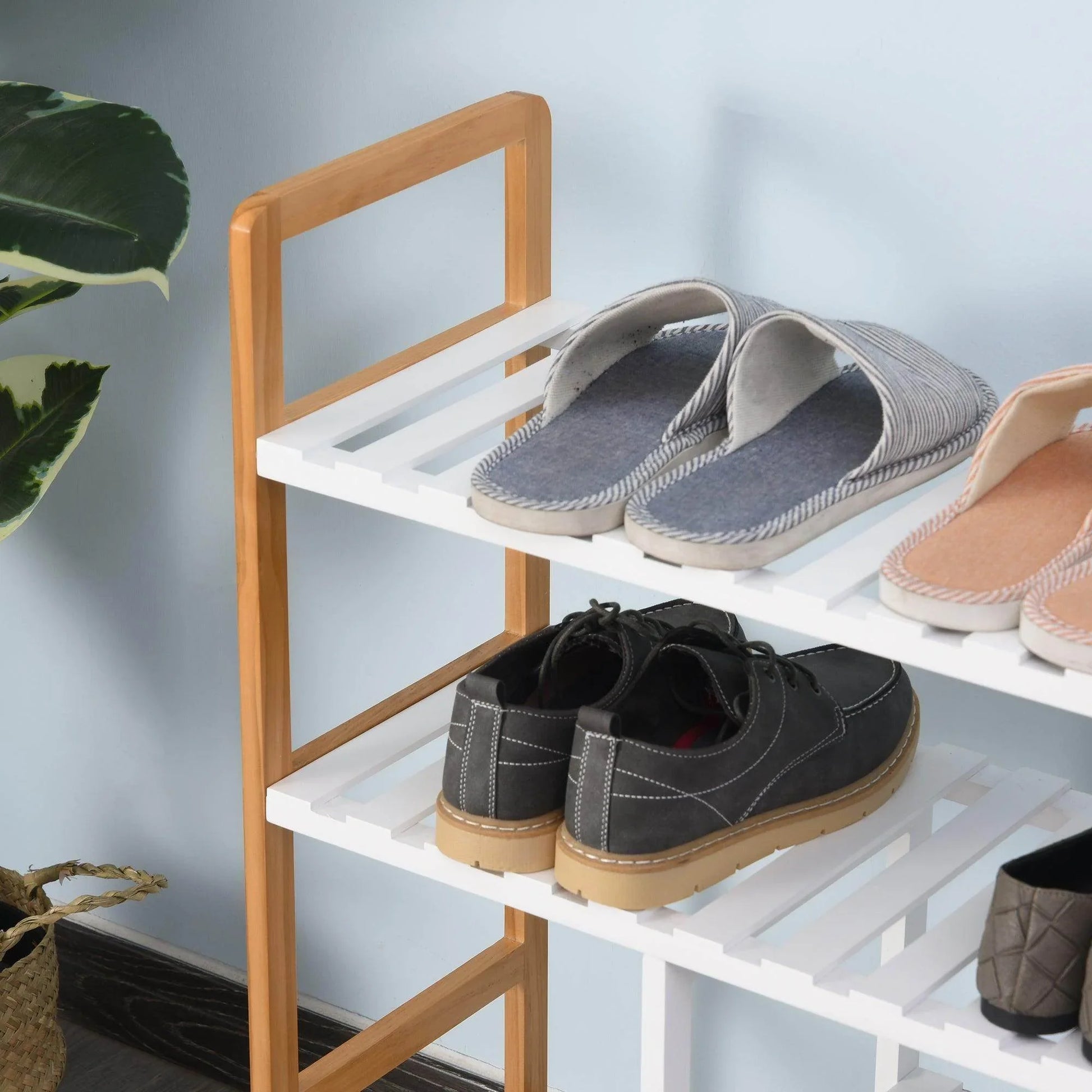 HOMCOM Shoe Rack Organiser - 4 Tiers - ALL4U RETAILER LTD