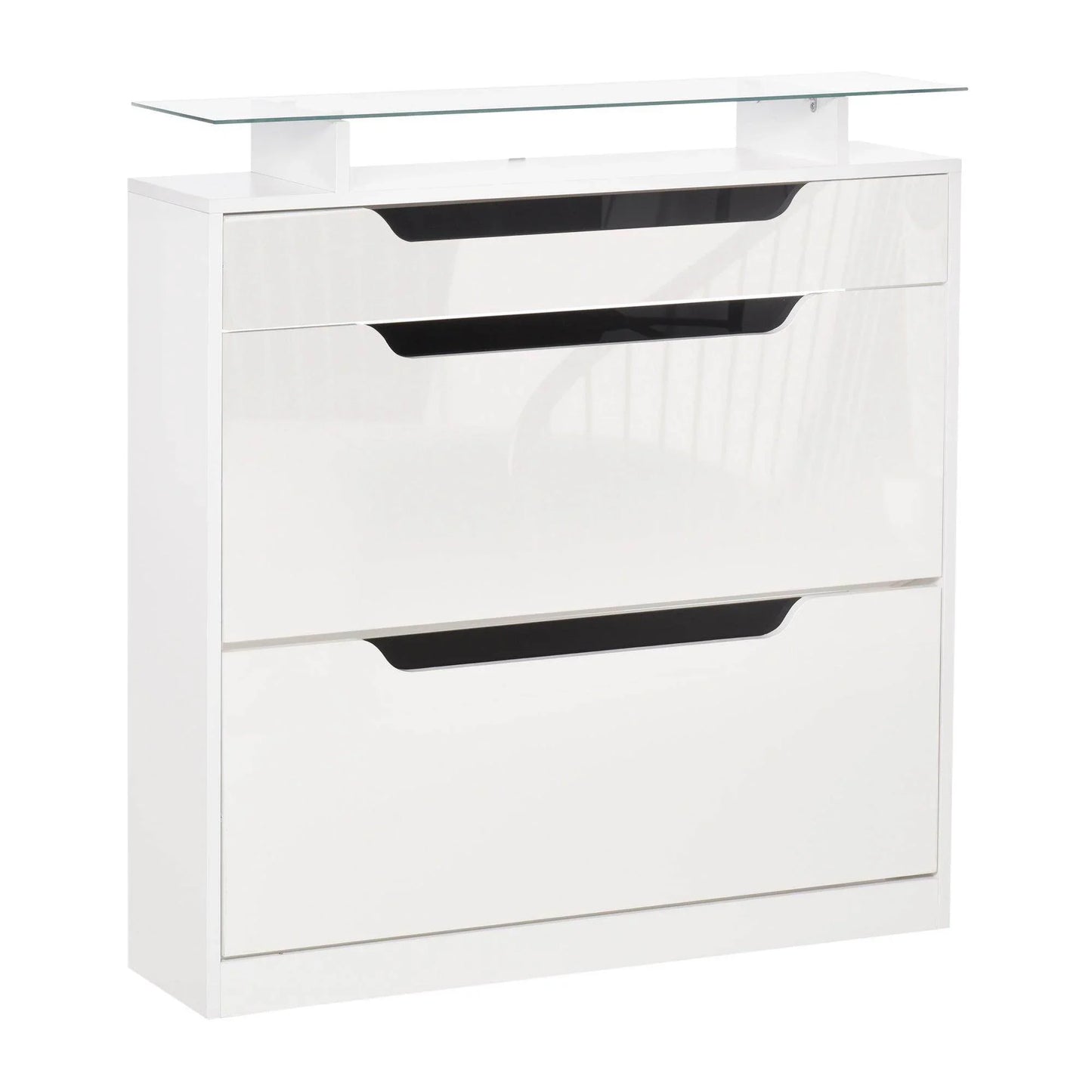 HOMCOM Shoe Storage Cupboard - Sleek 3-Drawer Design - ALL4U RETAILER LTD