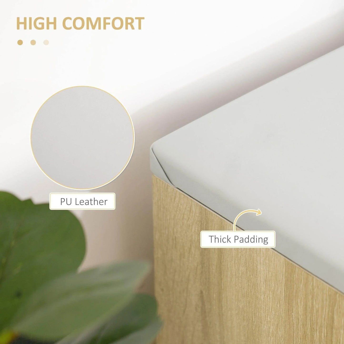 HOMCOM Shoes Storage Bench with Hidden Organiser - Oak - ALL4U RETAILER LTD