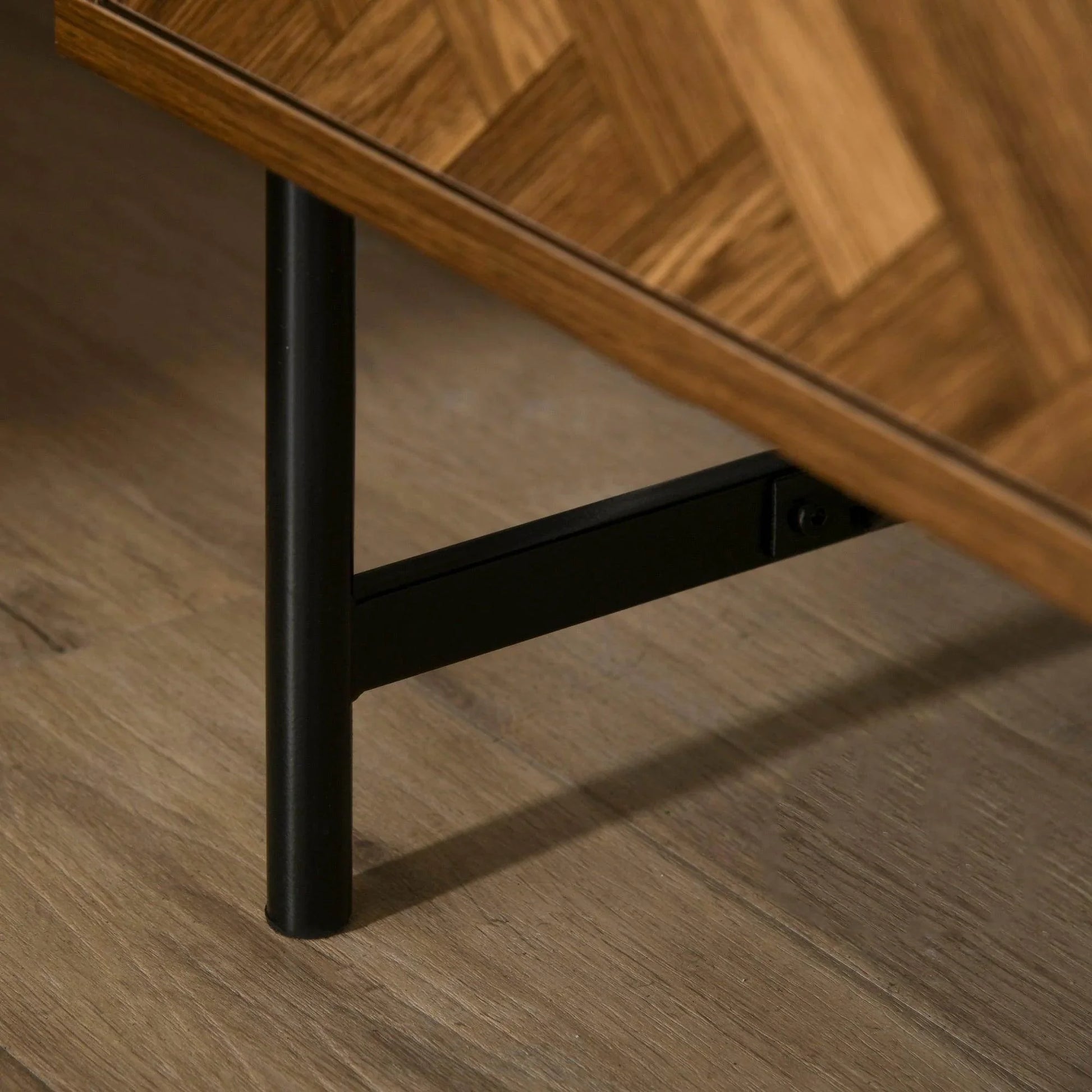 HOMCOM Side Cabinet with 2 Drawers - Walnut Brown - ALL4U RETAILER LTD