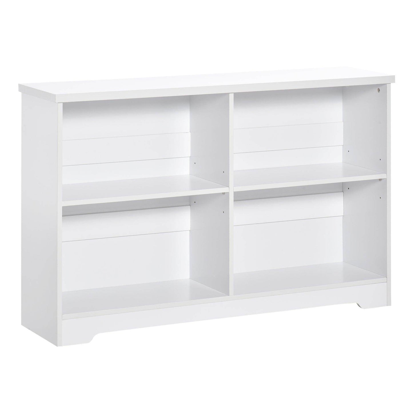 HOMCOM Simple White Bookcase with Moving Shelves - 4 Compartments - ALL4U RETAILER LTD