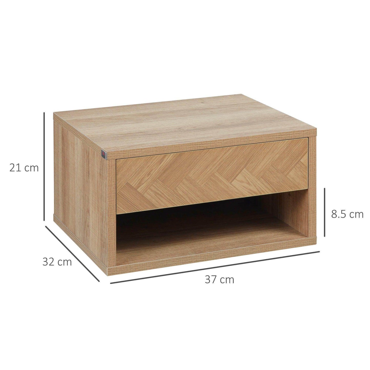HOMCOM Simple and Stylish Wall-Mounted Nightstand - ALL4U RETAILER LTD