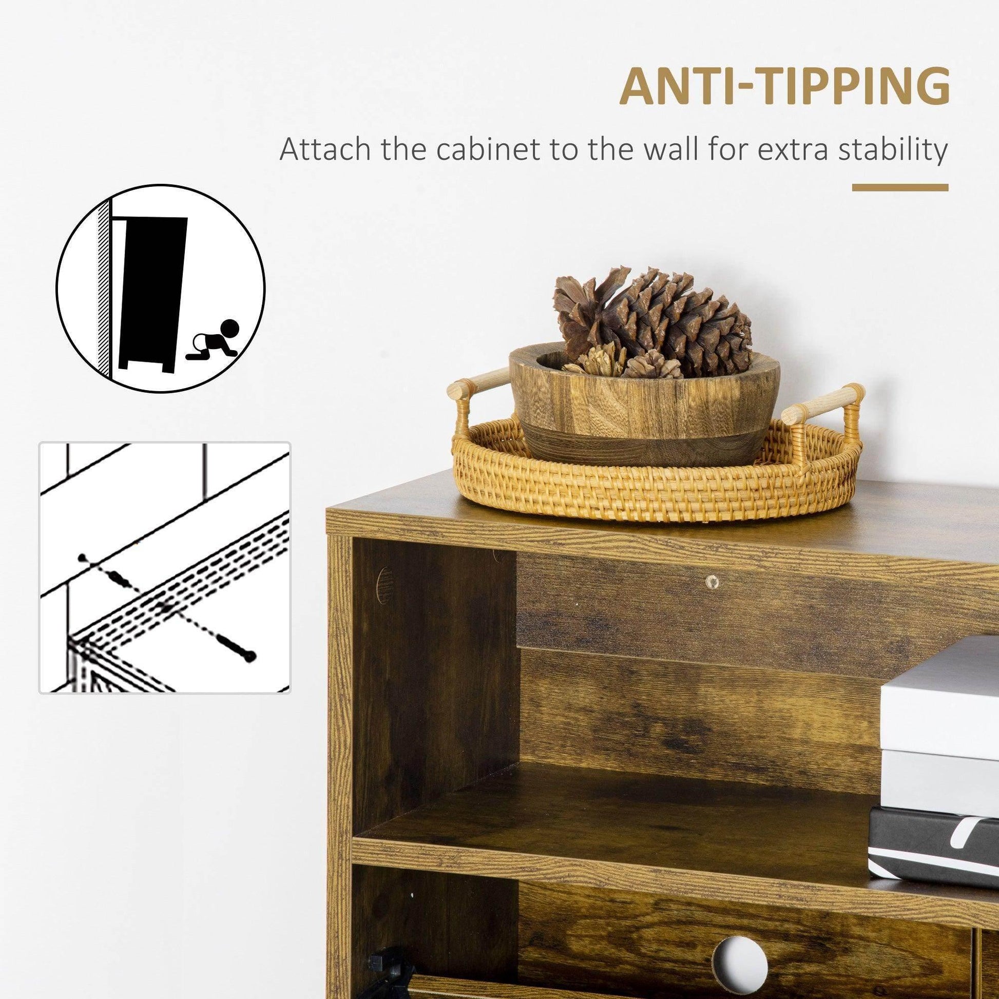 HOMCOM Slim 2-Drawer Shoe Cabinet with Flip Doors - ALL4U RETAILER LTD