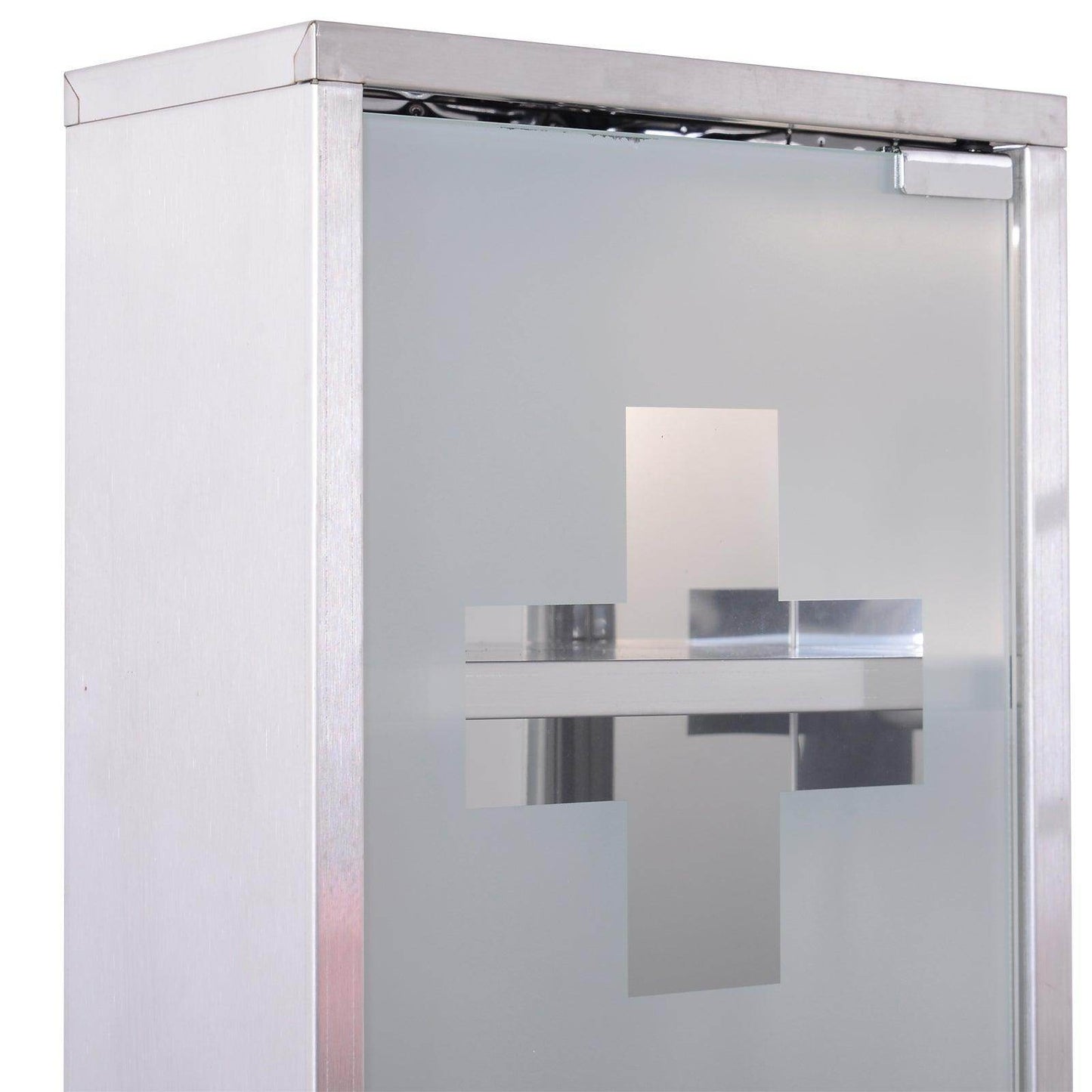 HOMCOM Stainless Steel Medicine Cabinet with Security Glass Door - ALL4U RETAILER LTD