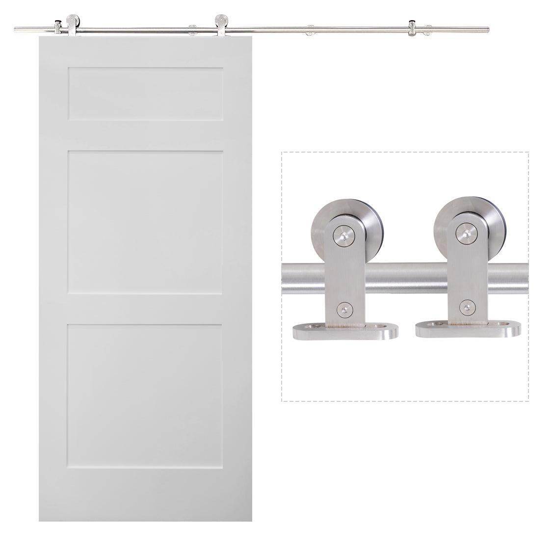 HOMCOM Stainless Steel Sliding Door Kit - Silver - ALL4U RETAILER LTD