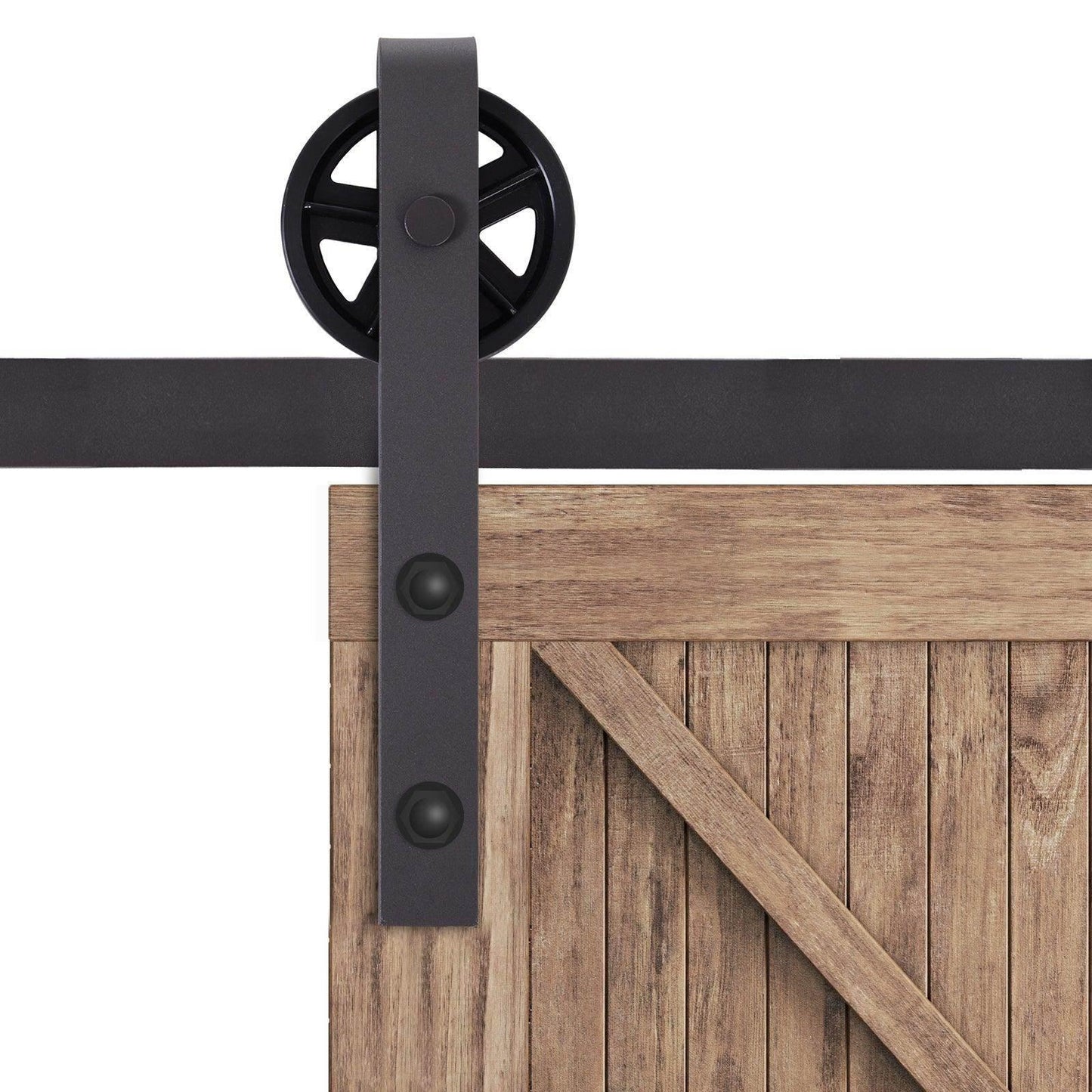 HOMCOM Stylish 6FT Sliding Barn Door Track Kit for Single Wooden Door - ALL4U RETAILER LTD