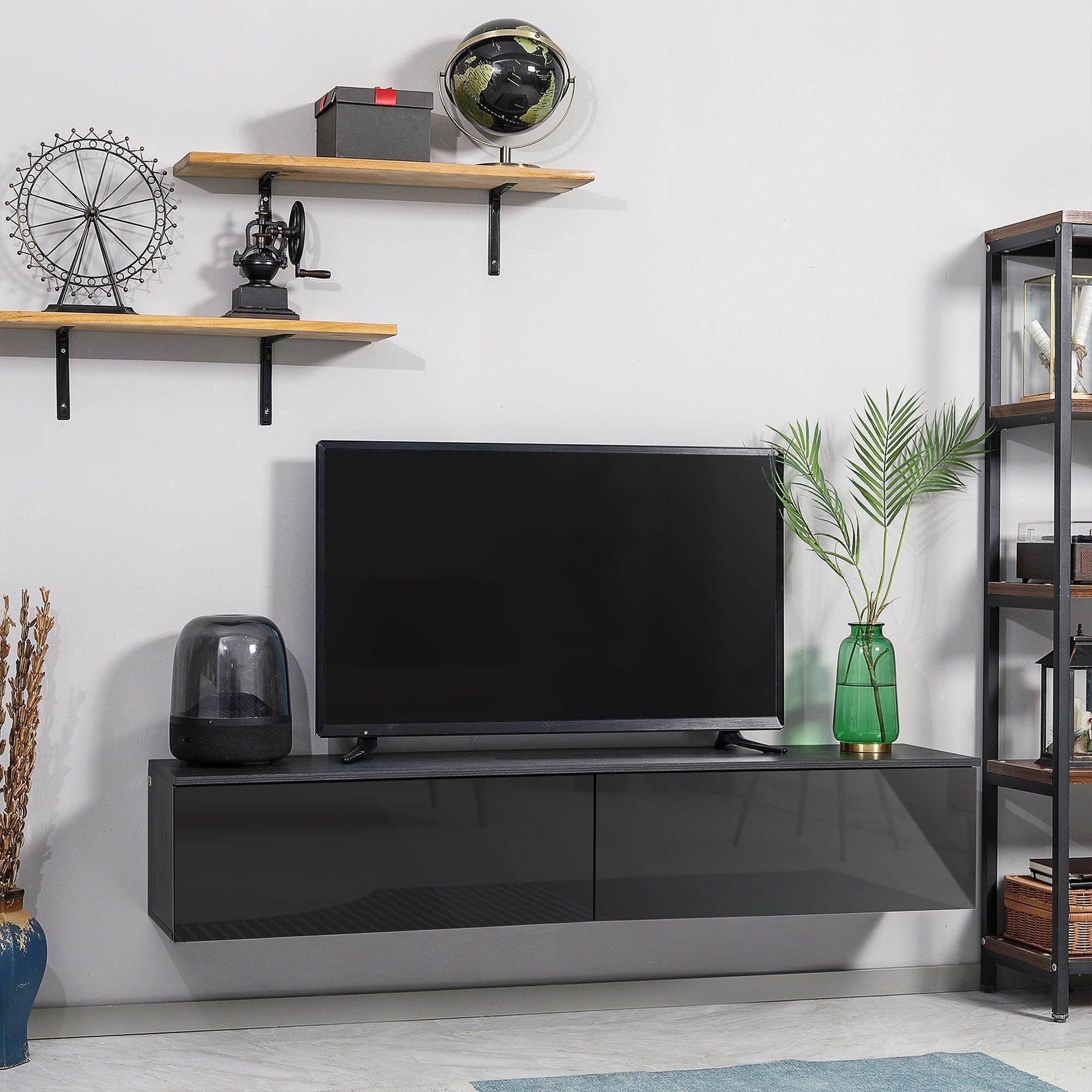 HOMCOM TV Stand for 70 TVs - Wall-Mounted Storage Console - ALL4U RETAILER LTD