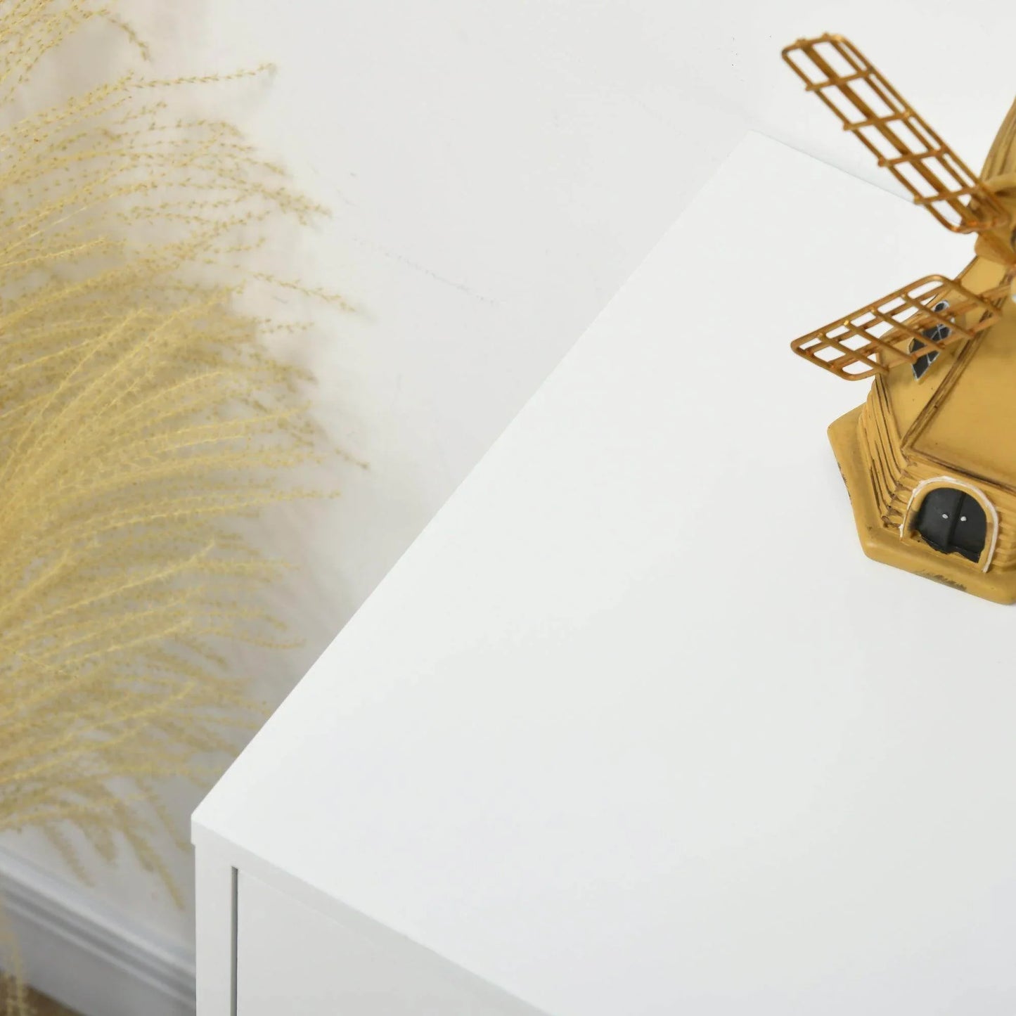 HOMCOM Tall 4-Drawer Dresser with Hairpin Legs - White - ALL4U RETAILER LTD