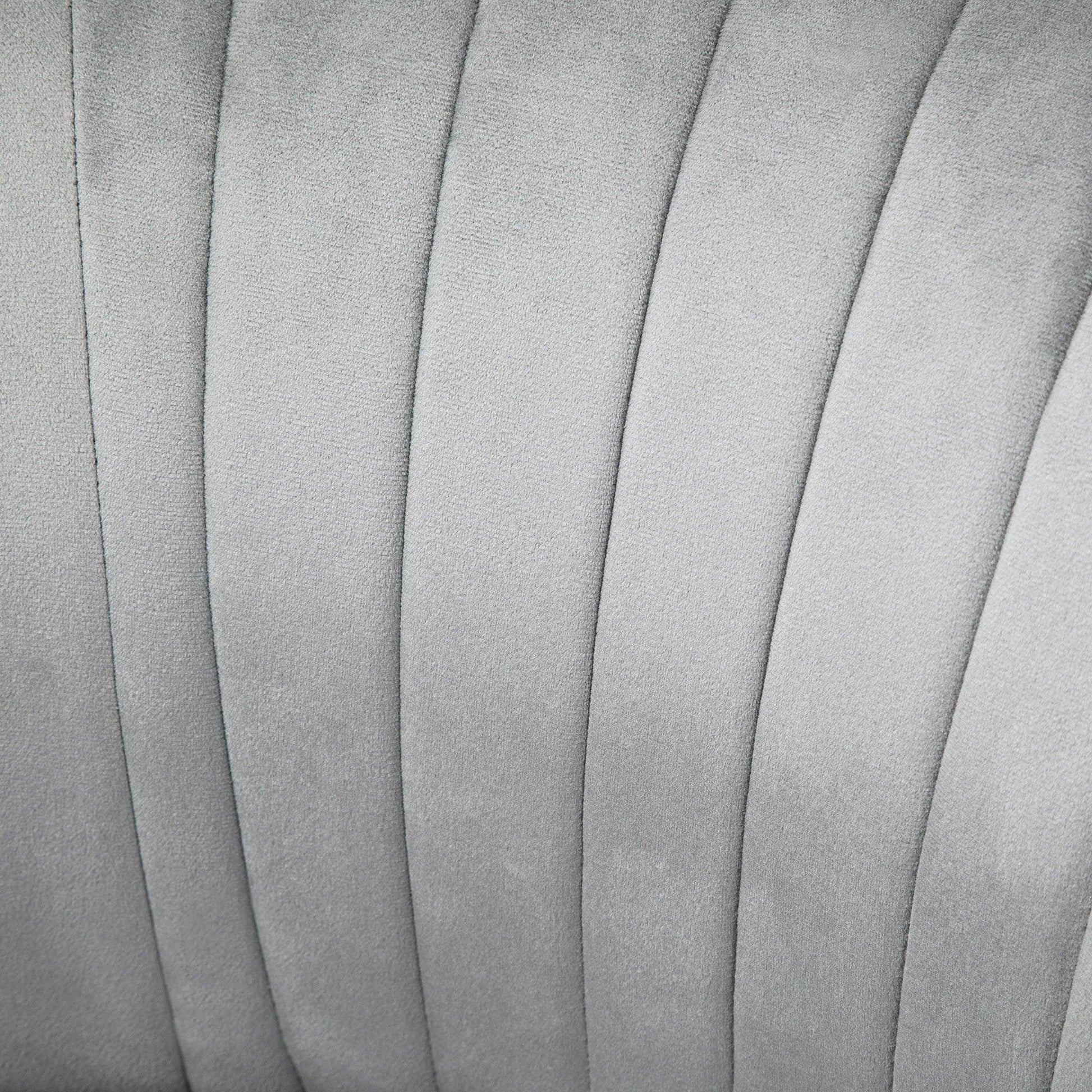 HOMCOM Velvet Tub Chair with Ottoman - Light Grey - ALL4U RETAILER LTD