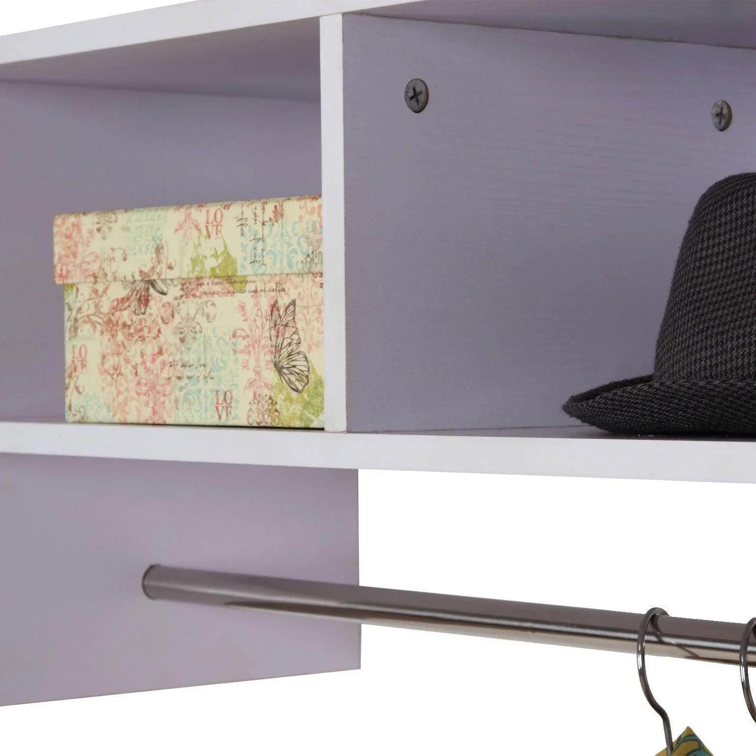 HOMCOM Wall Mount Coat Hook - White - ALL4U RETAILER LTD