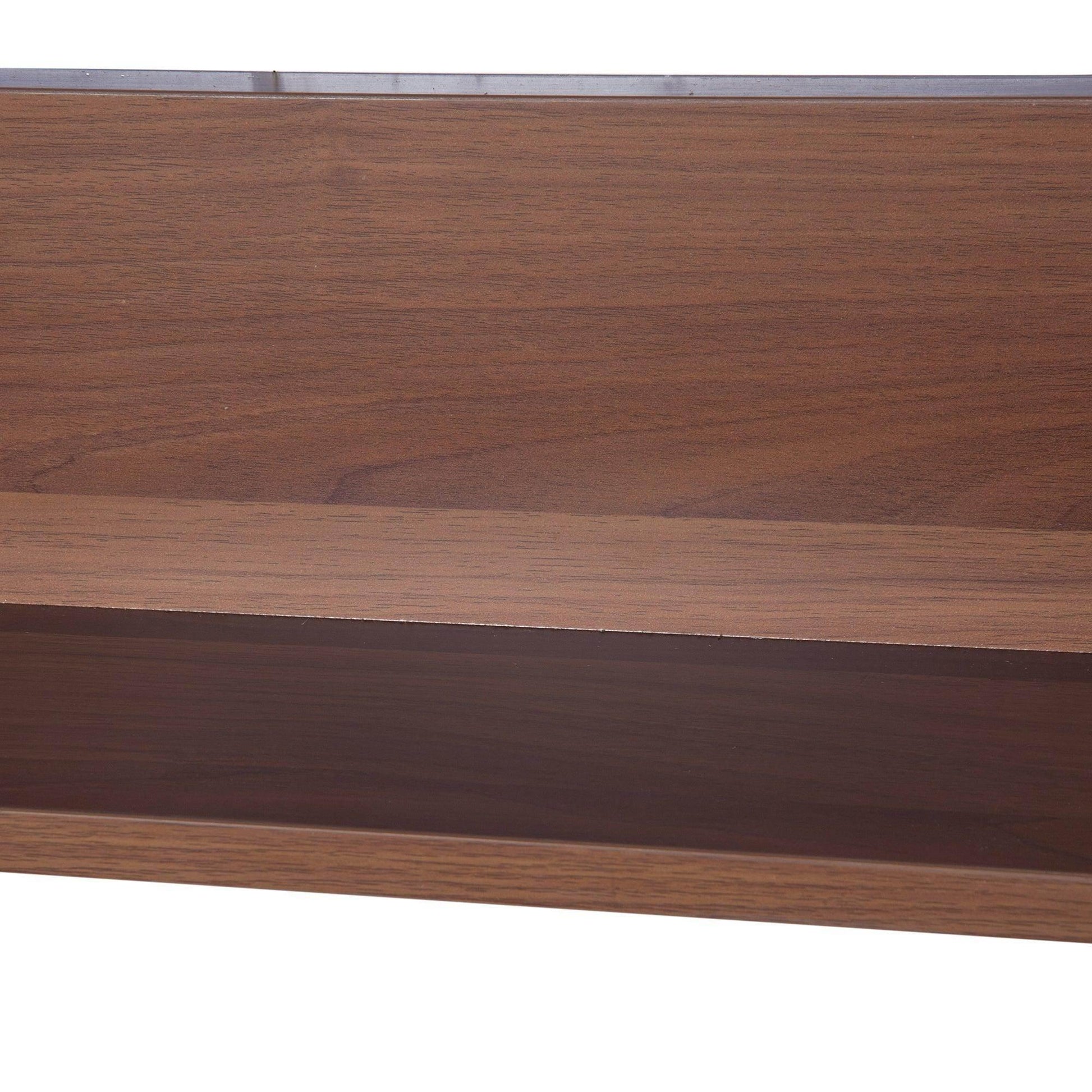 HOMCOM Wall Mounted Bathroom Mirror Cabinet - Light Walnut - ALL4U RETAILER LTD