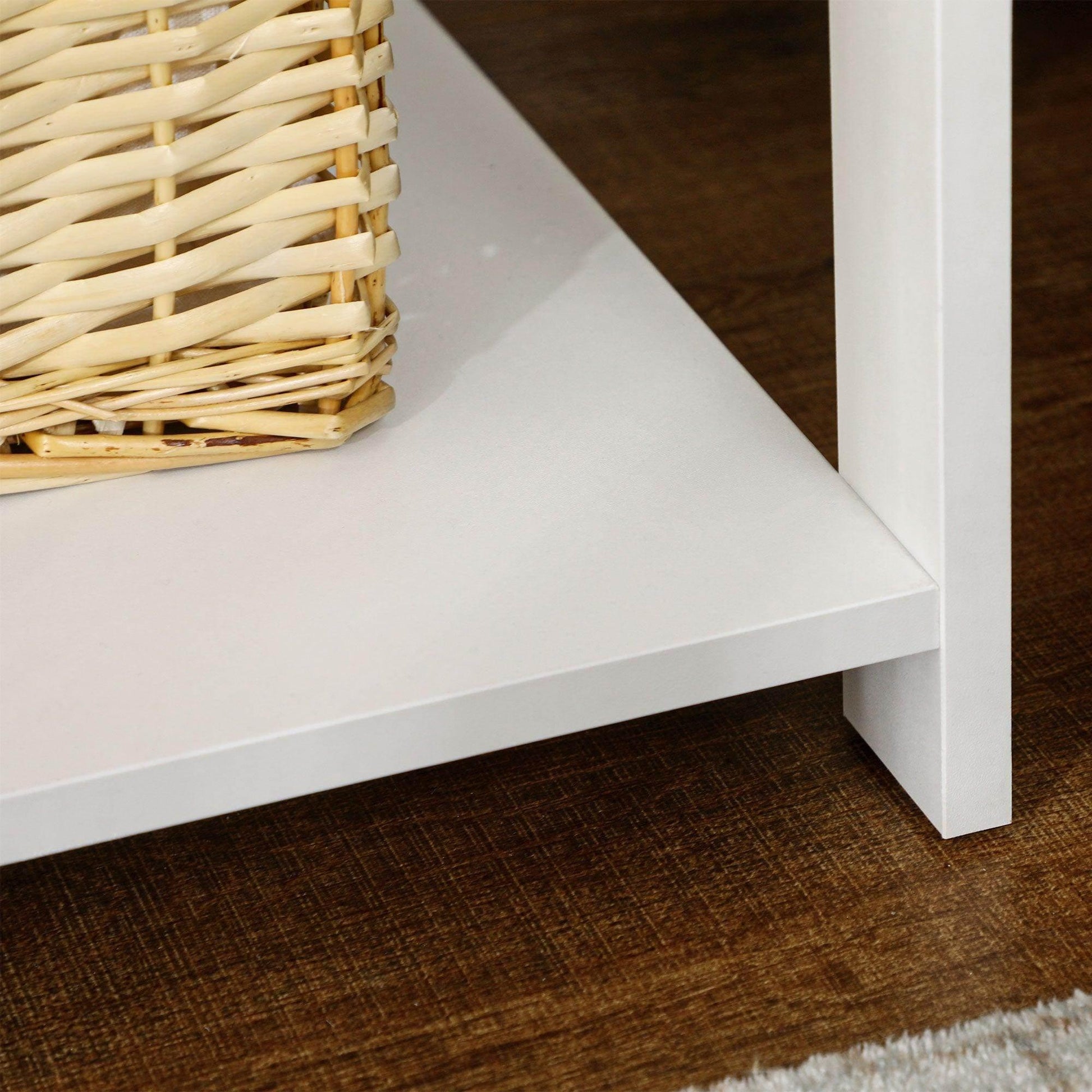 HOMCOM White Bedside Table - Set of 2 - ALL4U RETAILER LTD
