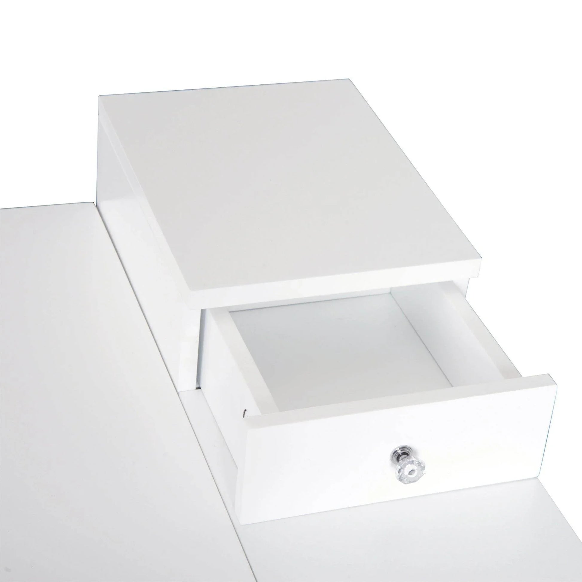 HOMCOM White Dressing Table Desk with Flip-Up Mirror and 2 Drawers - ALL4U RETAILER LTD