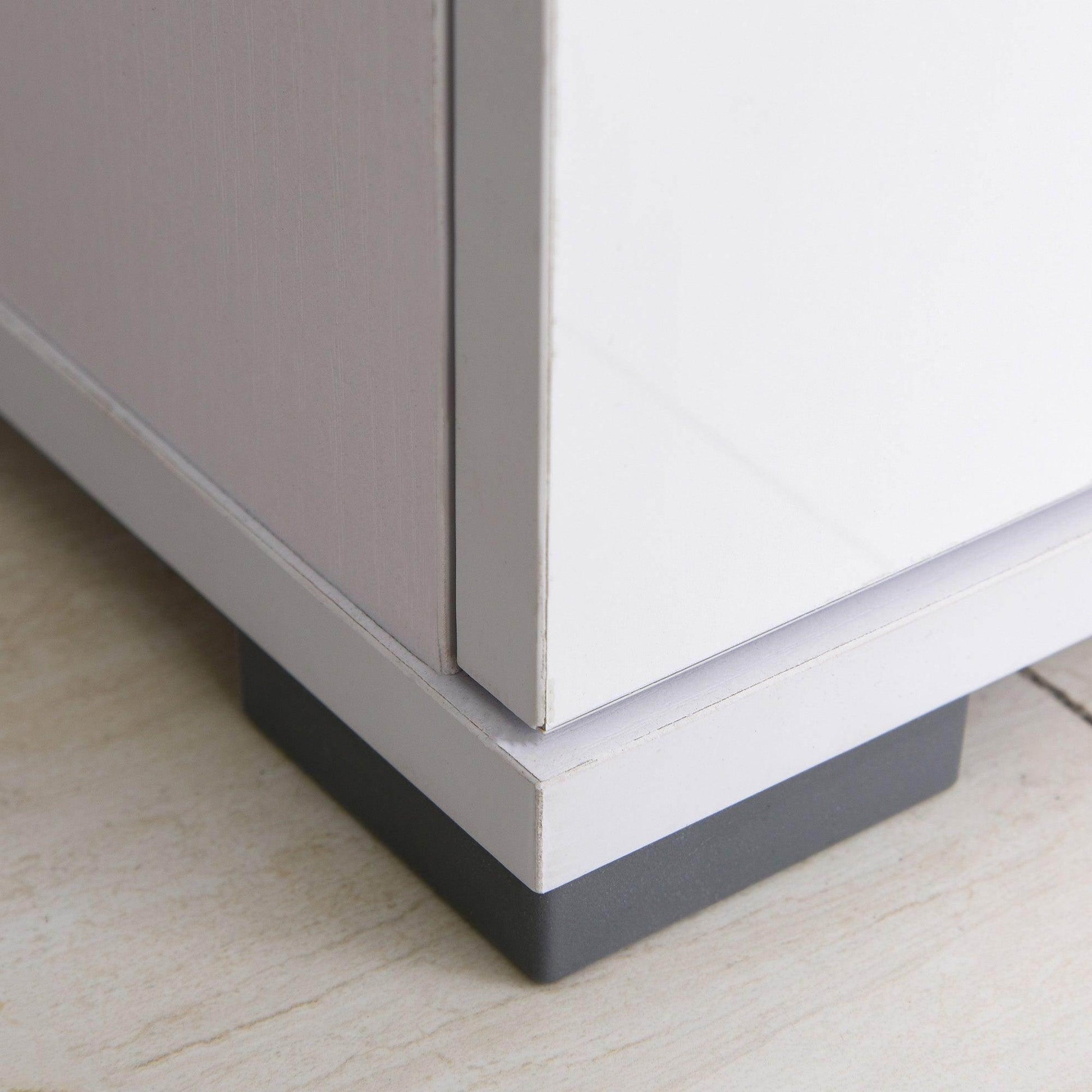 HOMCOM White Gloss Side Cabinet - 71x35x76 cm - ALL4U RETAILER LTD