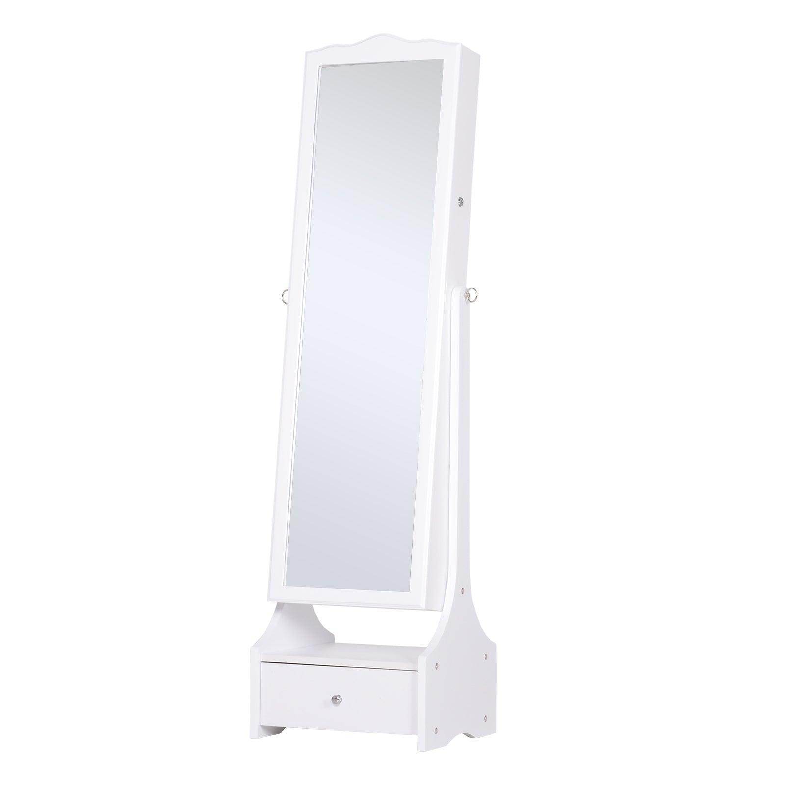 HOMCOM White Jewelry Cabinet with LED and Lock - ALL4U RETAILER LTD