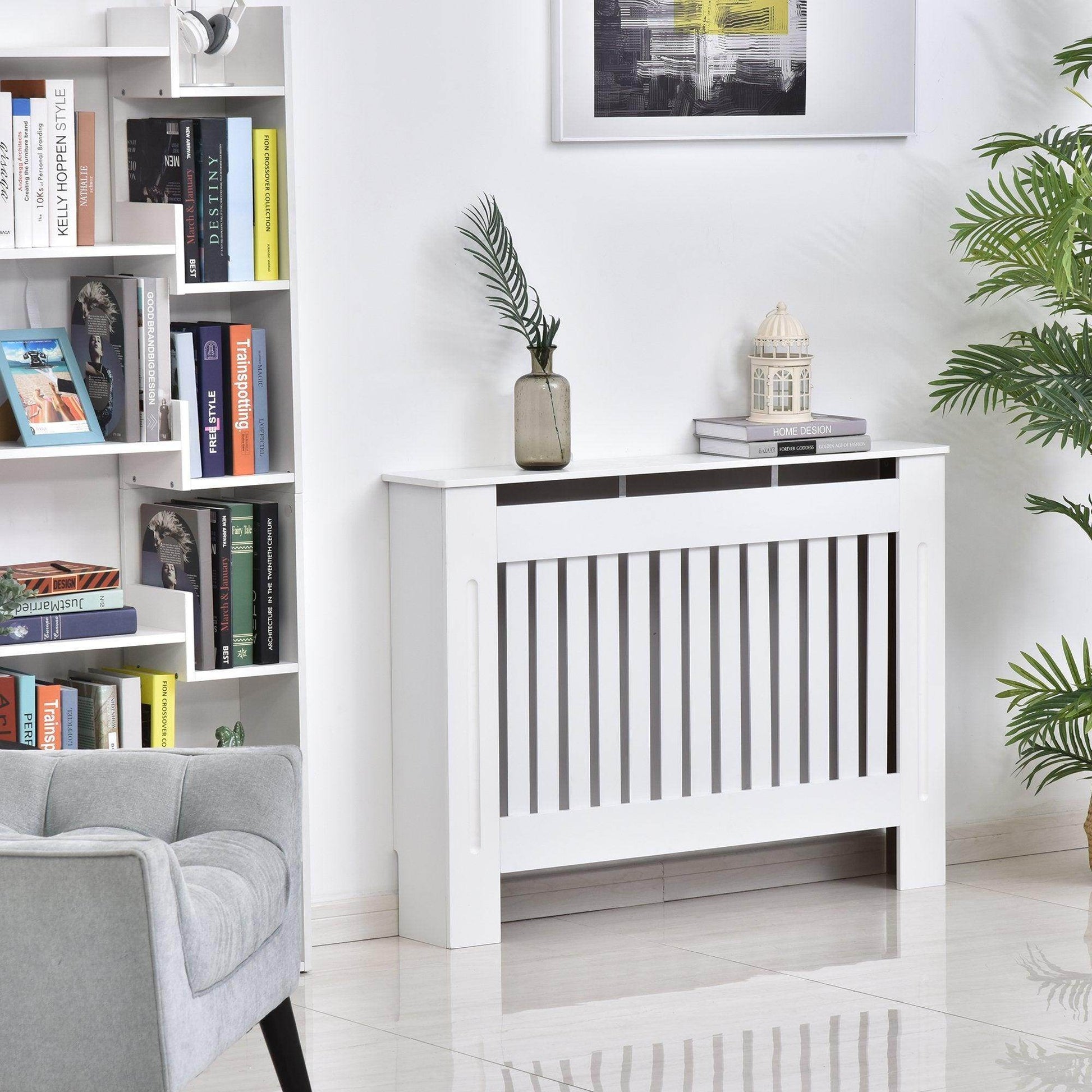 HOMCOM White MDF Radiator Cover - 60x81cm - ALL4U RETAILER LTD