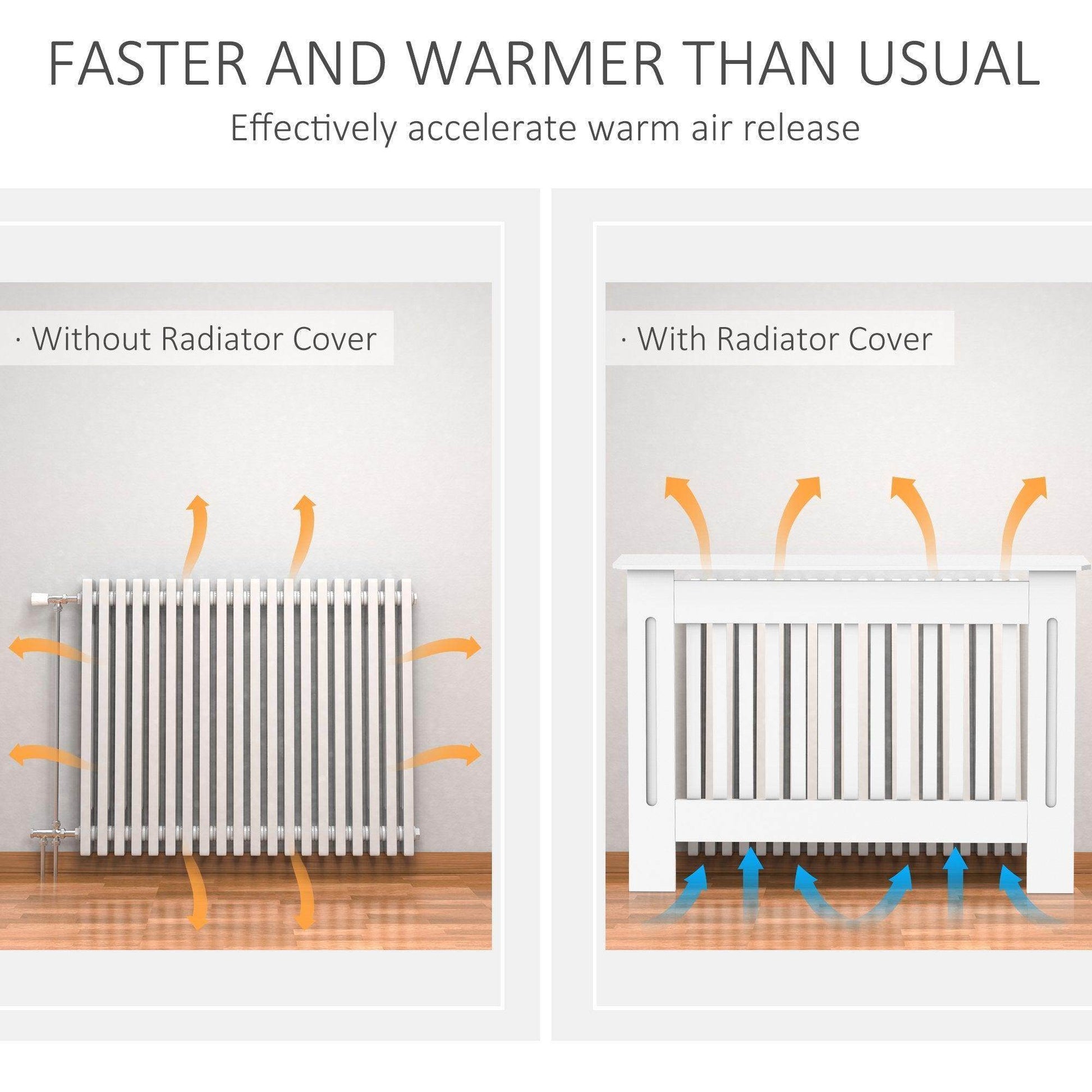 HOMCOM White MDF Radiator Cover - 60x81cm - ALL4U RETAILER LTD