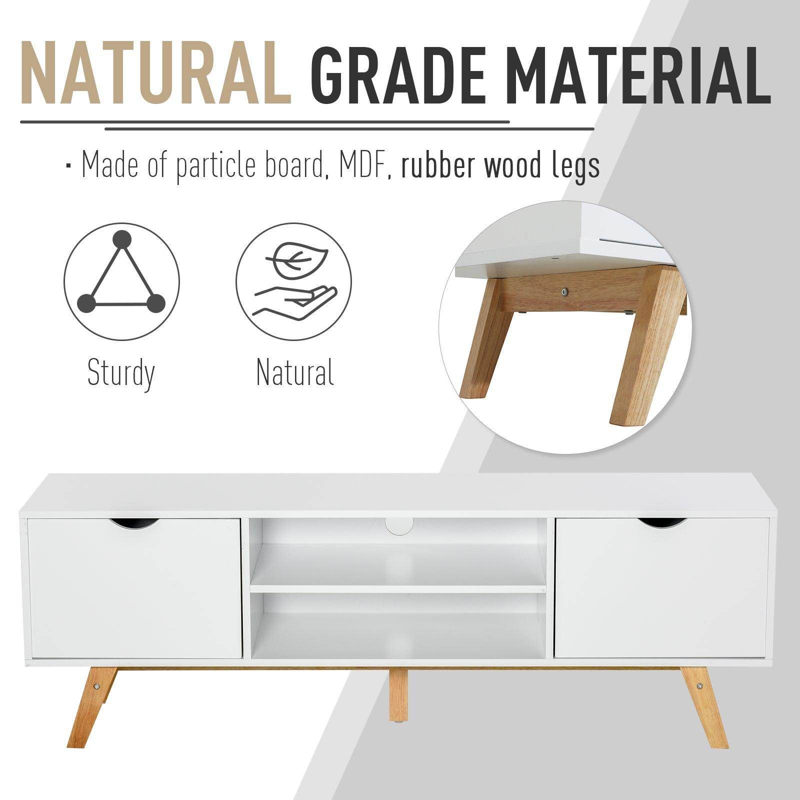 HOMCOM White Media Unit - 4 Compartments - ALL4U RETAILER LTD