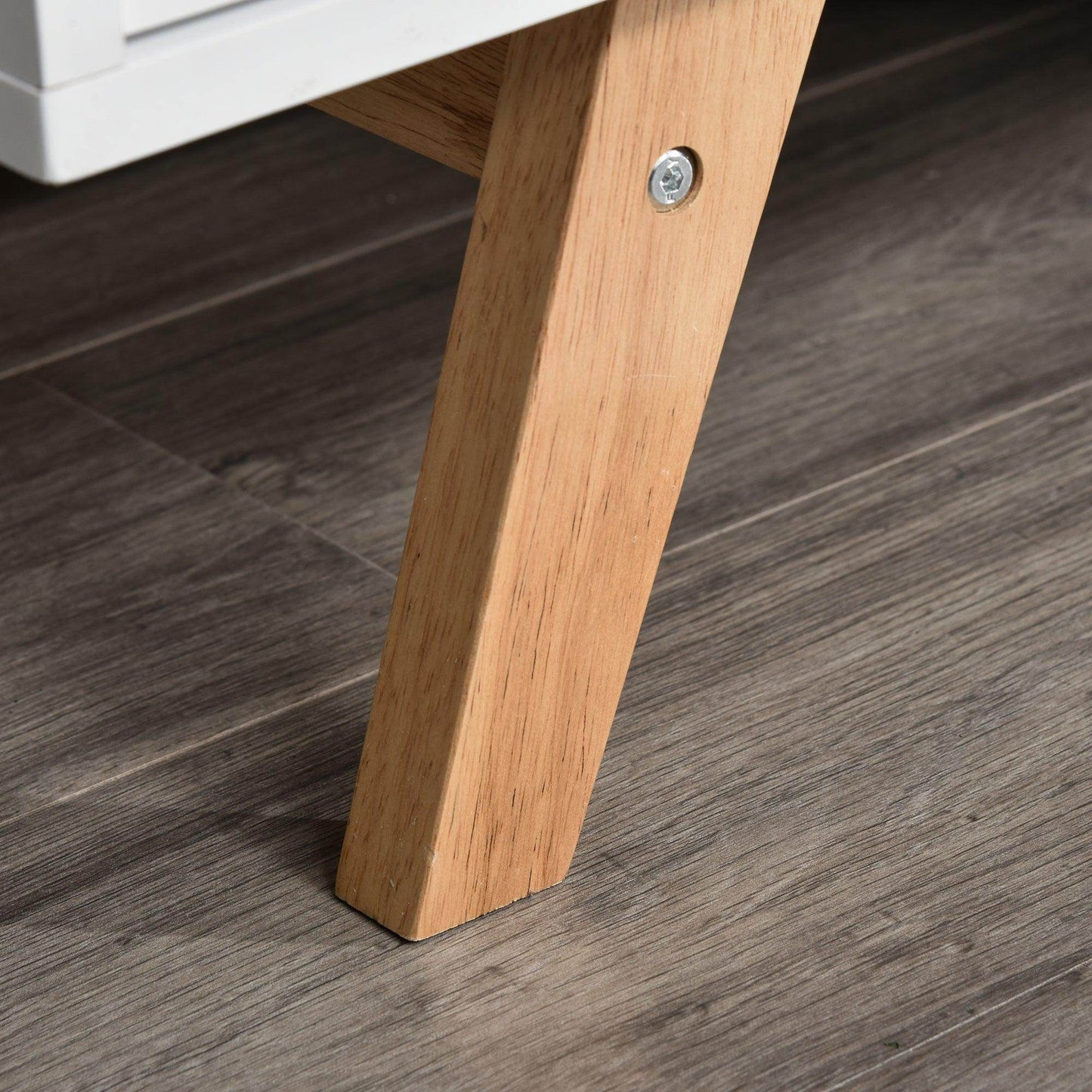 HOMCOM White Media Unit - 4 Compartments - ALL4U RETAILER LTD