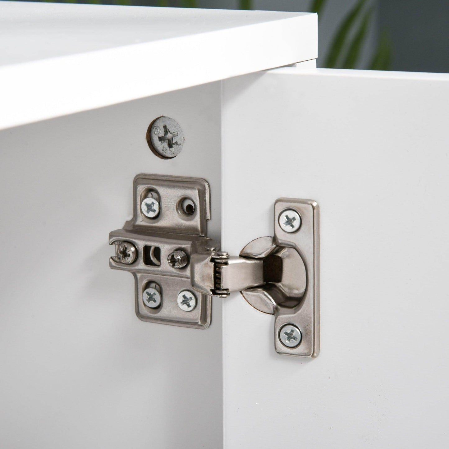 HOMCOM White Media Unit - 4 Compartments - ALL4U RETAILER LTD