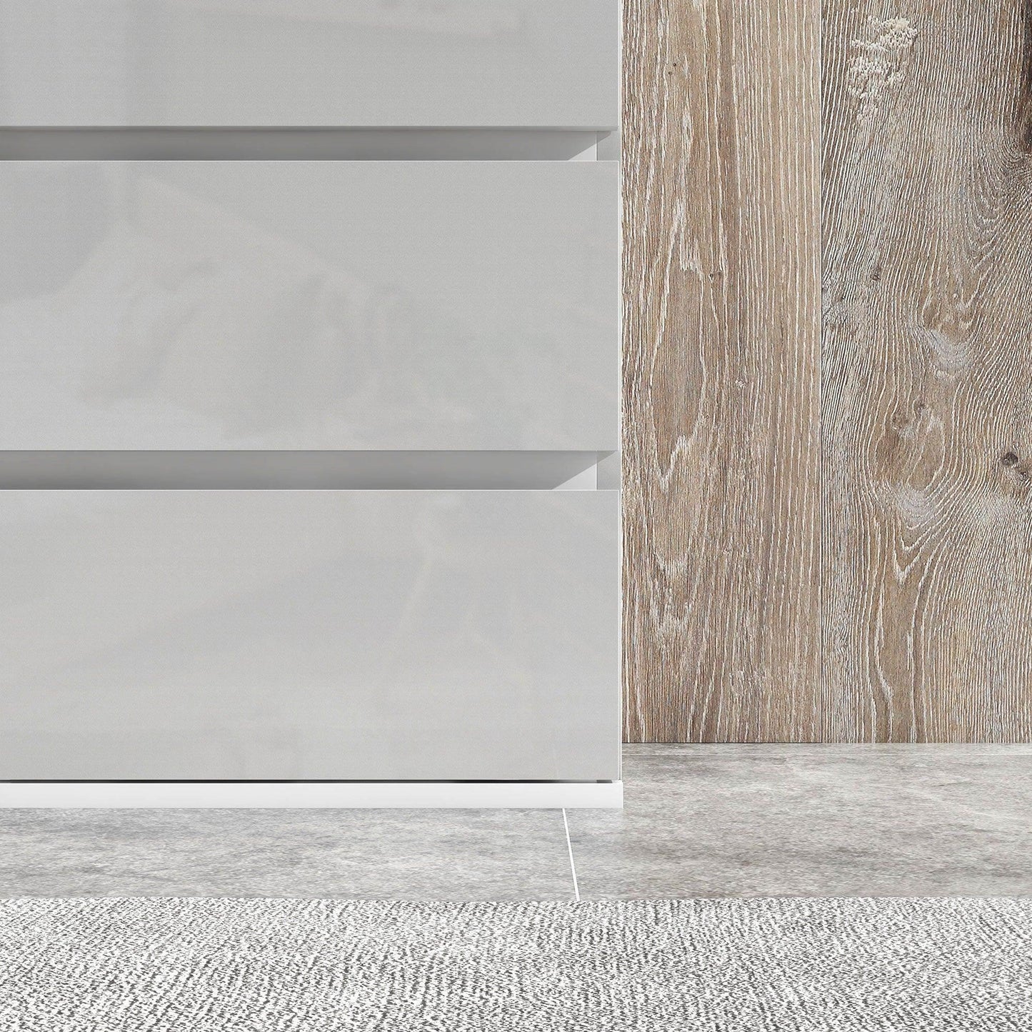 HOMCOM White Modern 4-Drawer Chest of Drawers - ALL4U RETAILER LTD