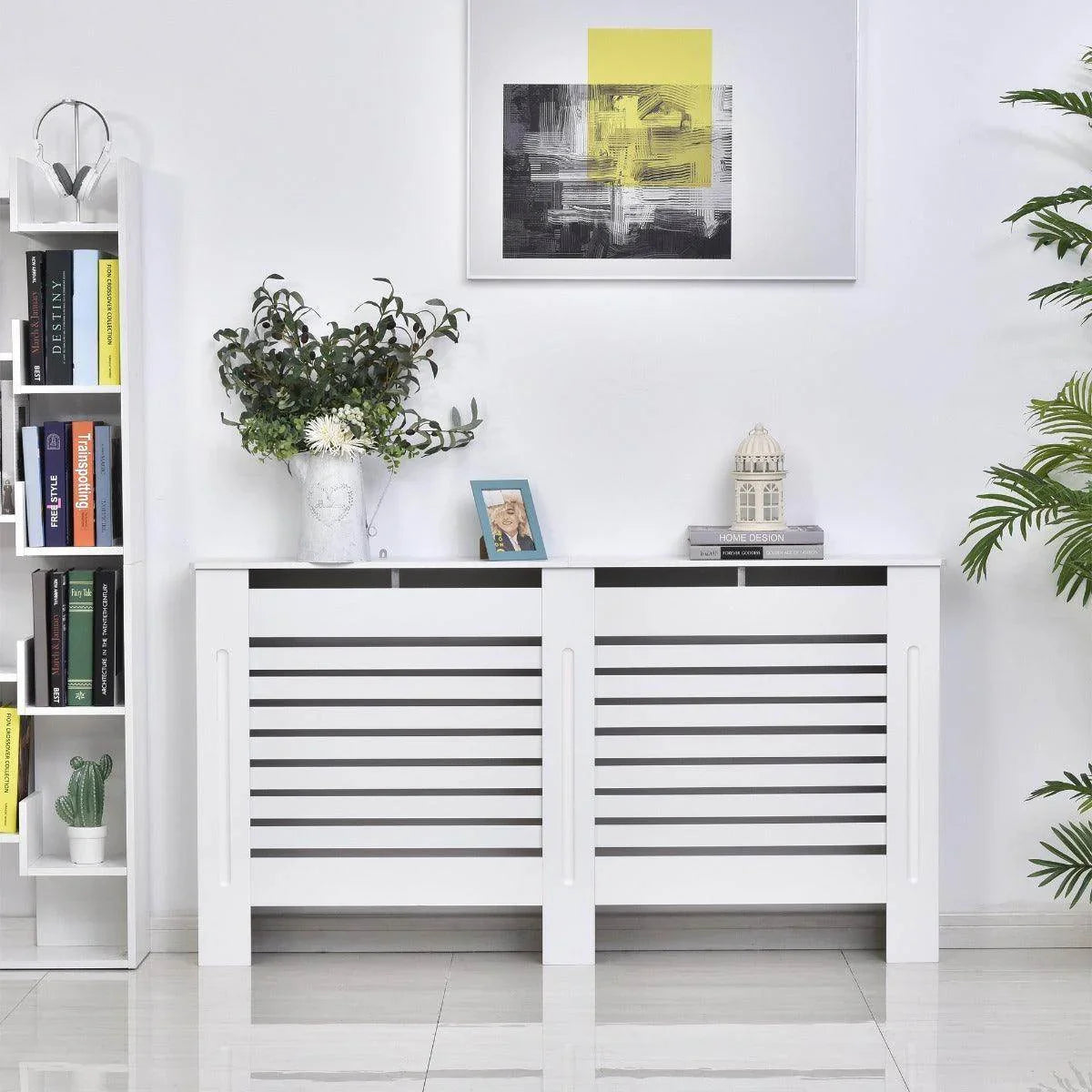 HOMCOM White Radiator Cover - 152cm - Clean Design - ALL4U RETAILER LTD