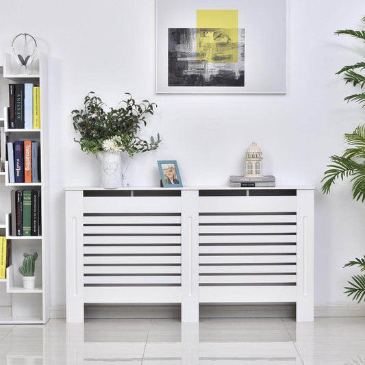 HOMCOM White Radiator Cover - 152cm - Clean Design - ALL4U RETAILER LTD