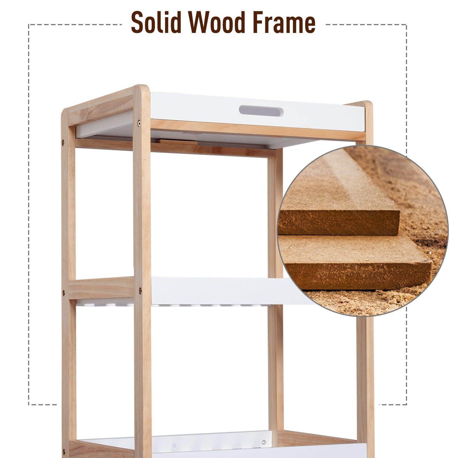 HOMCOM White Rolling Kitchen Cart - 3-Tier Storage - ALL4U RETAILER LTD