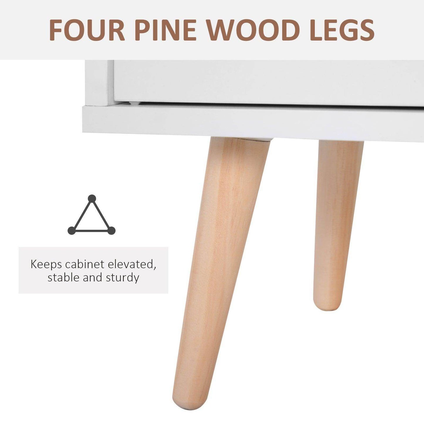 HOMCOM White Side Cabinet with Storage Drawer - ALL4U RETAILER LTD