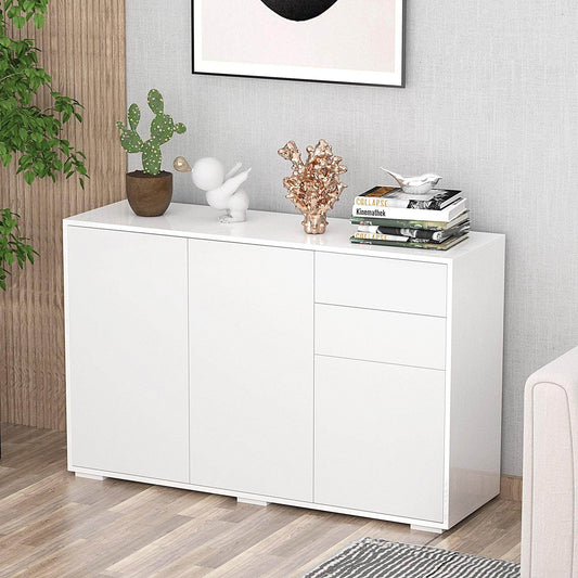 HOMCOM White Sideboard with 2 Drawers - ALL4U RETAILER LTD