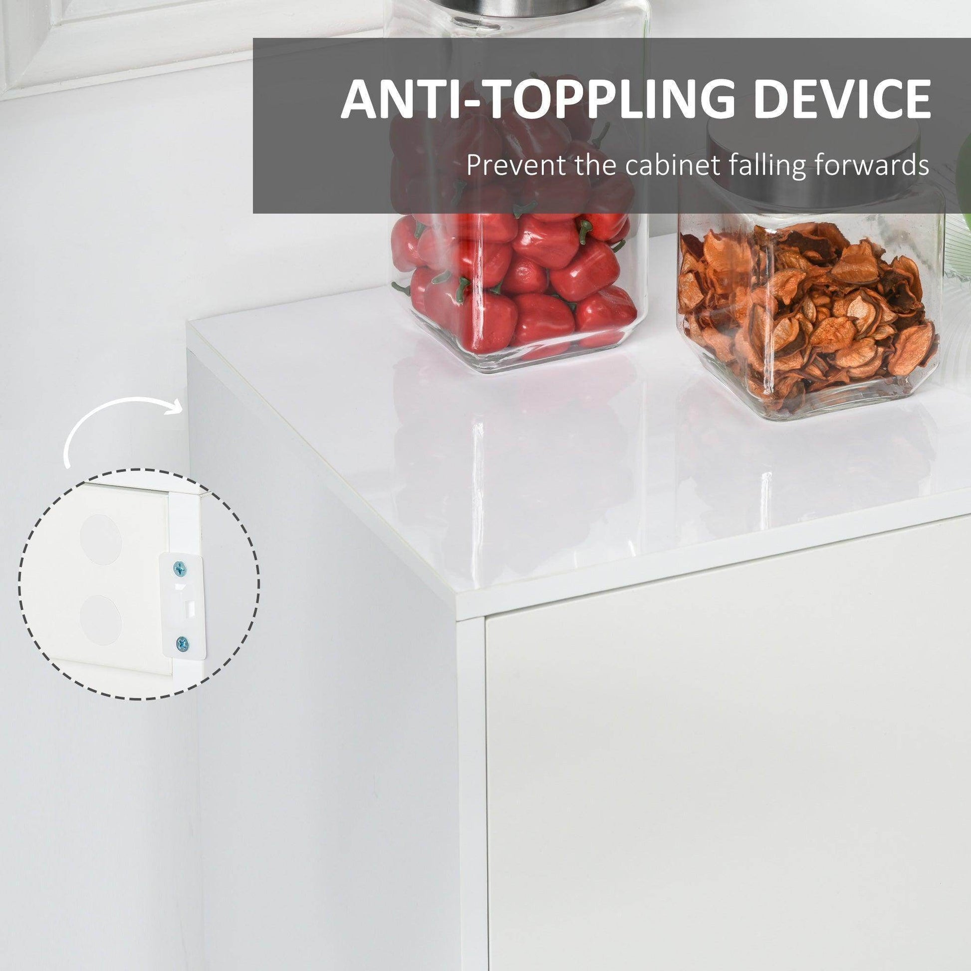 HOMCOM White Sideboard with 2 Drawers - ALL4U RETAILER LTD