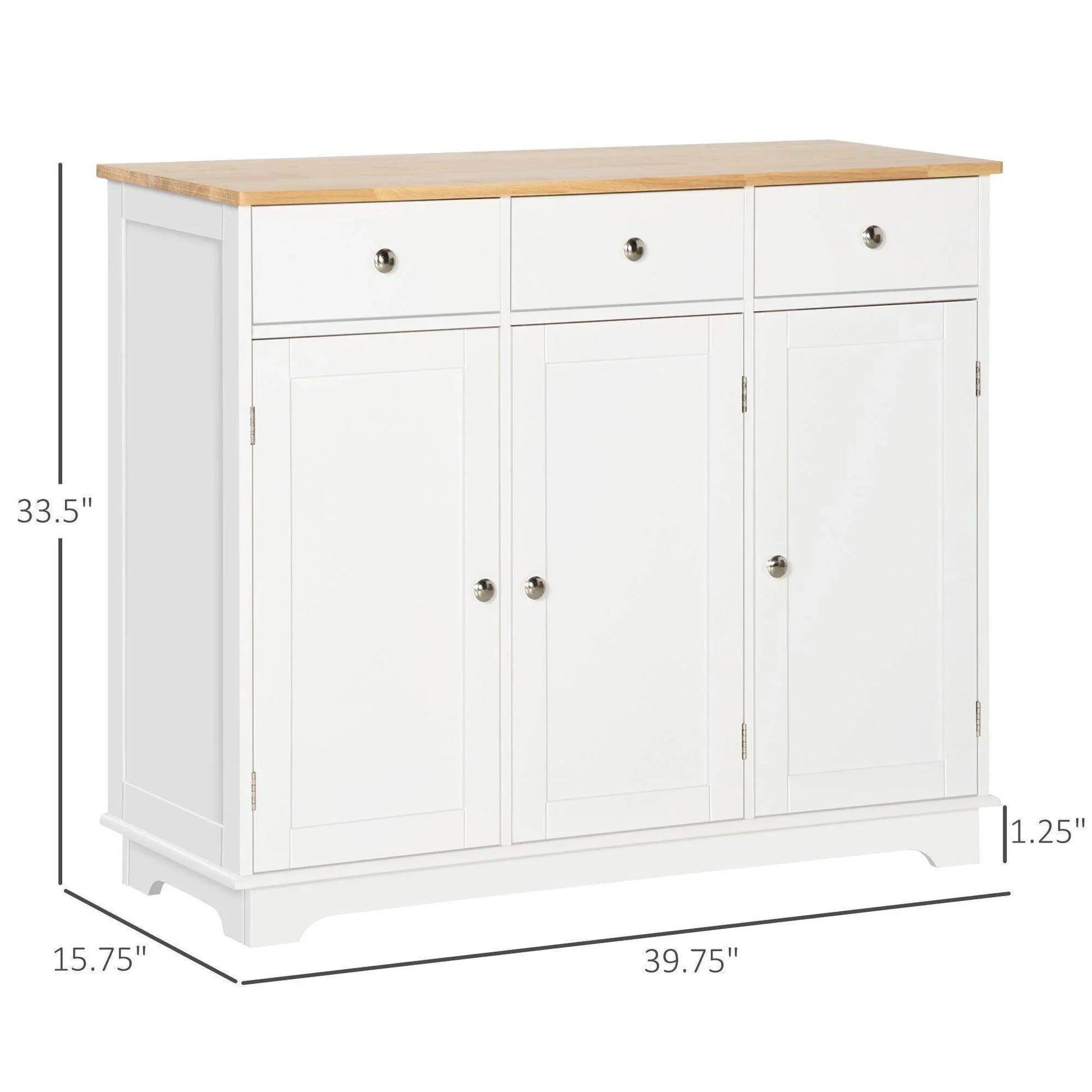 HOMCOM White Sideboard with Storage - Stylish and Functional - ALL4U RETAILER LTD
